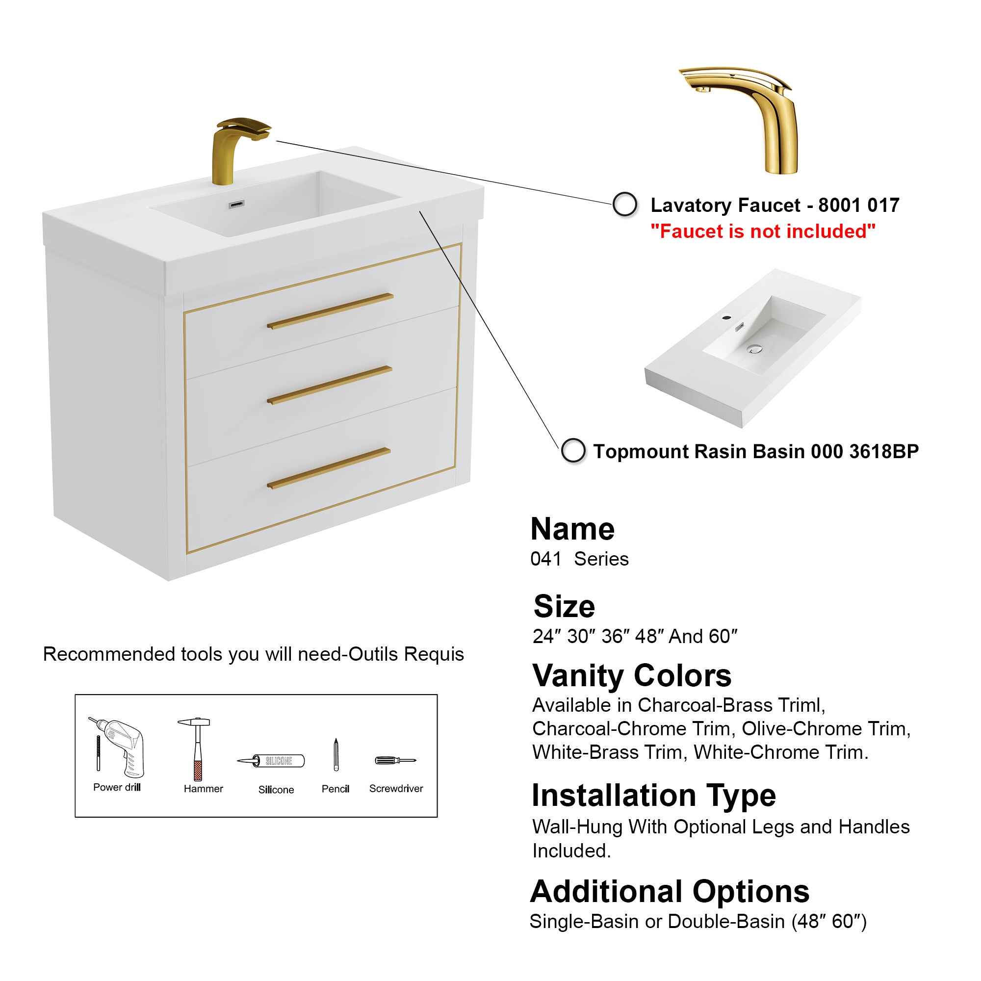 041 Series - 36 Inch Vanity
