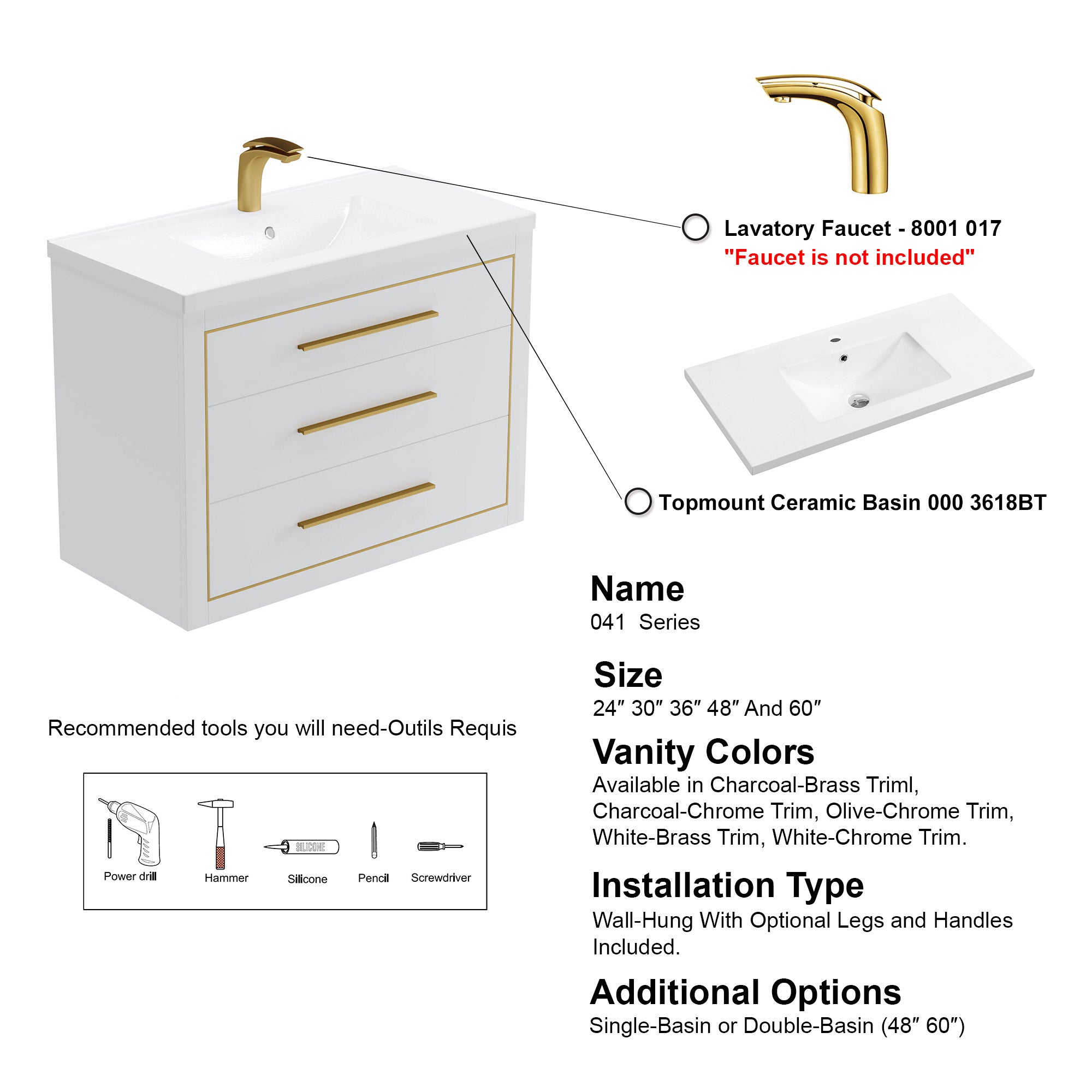 041 Series - 36 Inch Vanity
