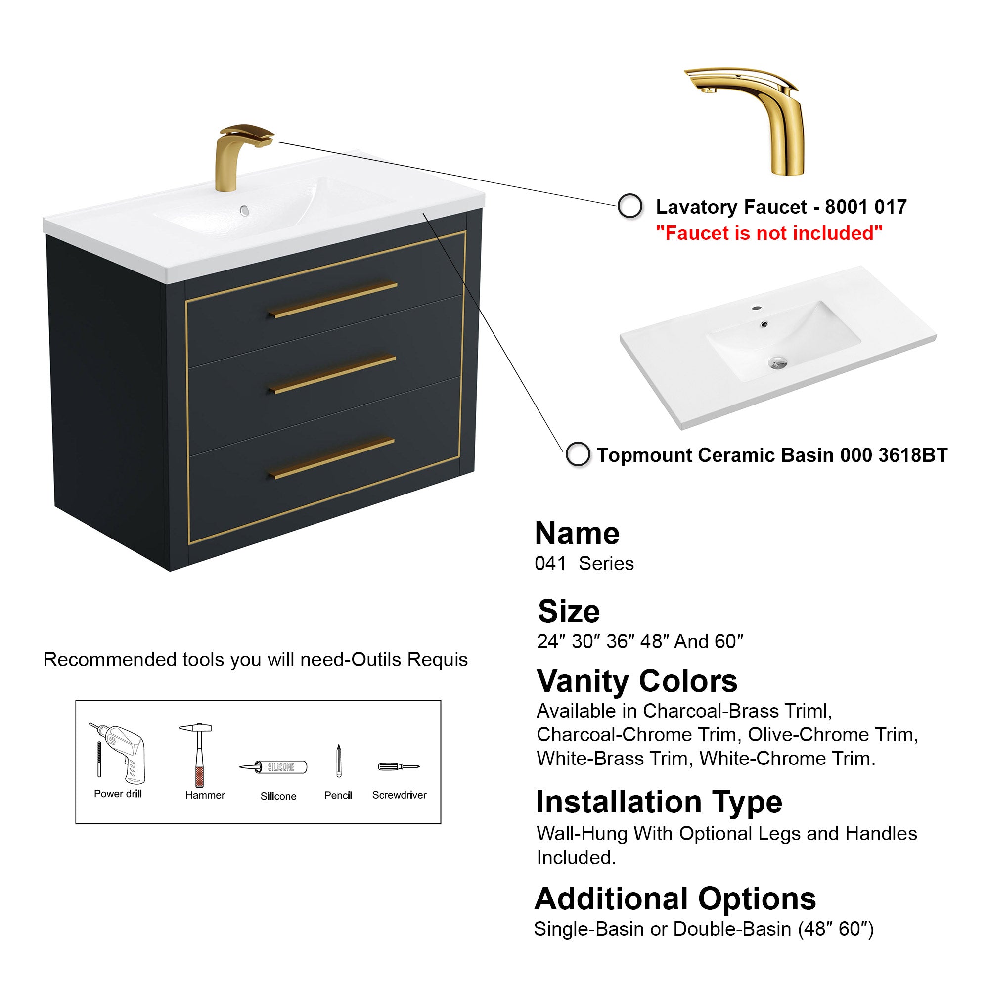 041 Series - 36 Inch Vanity