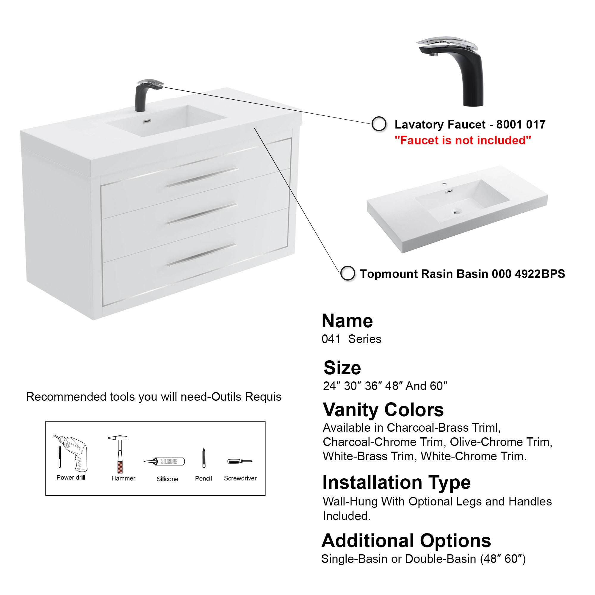 041 Series - 48 Inch Vanity