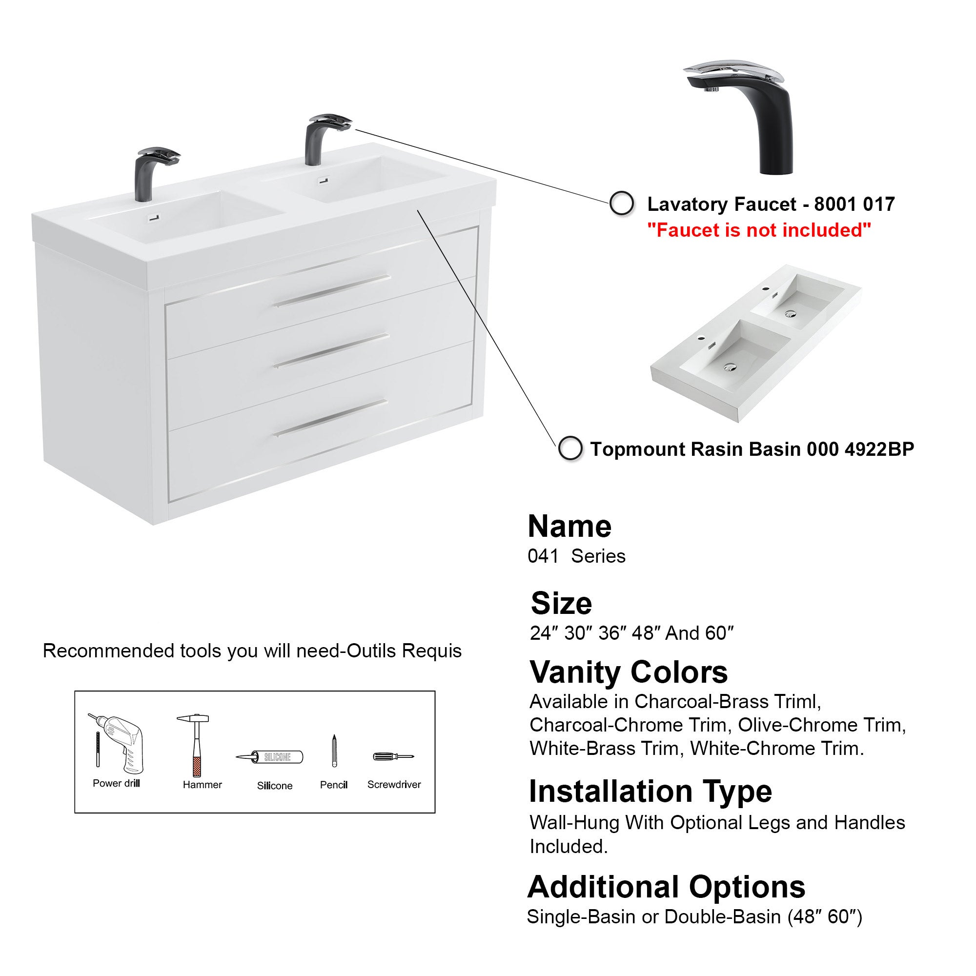 041 Series - 48 Inch Vanity