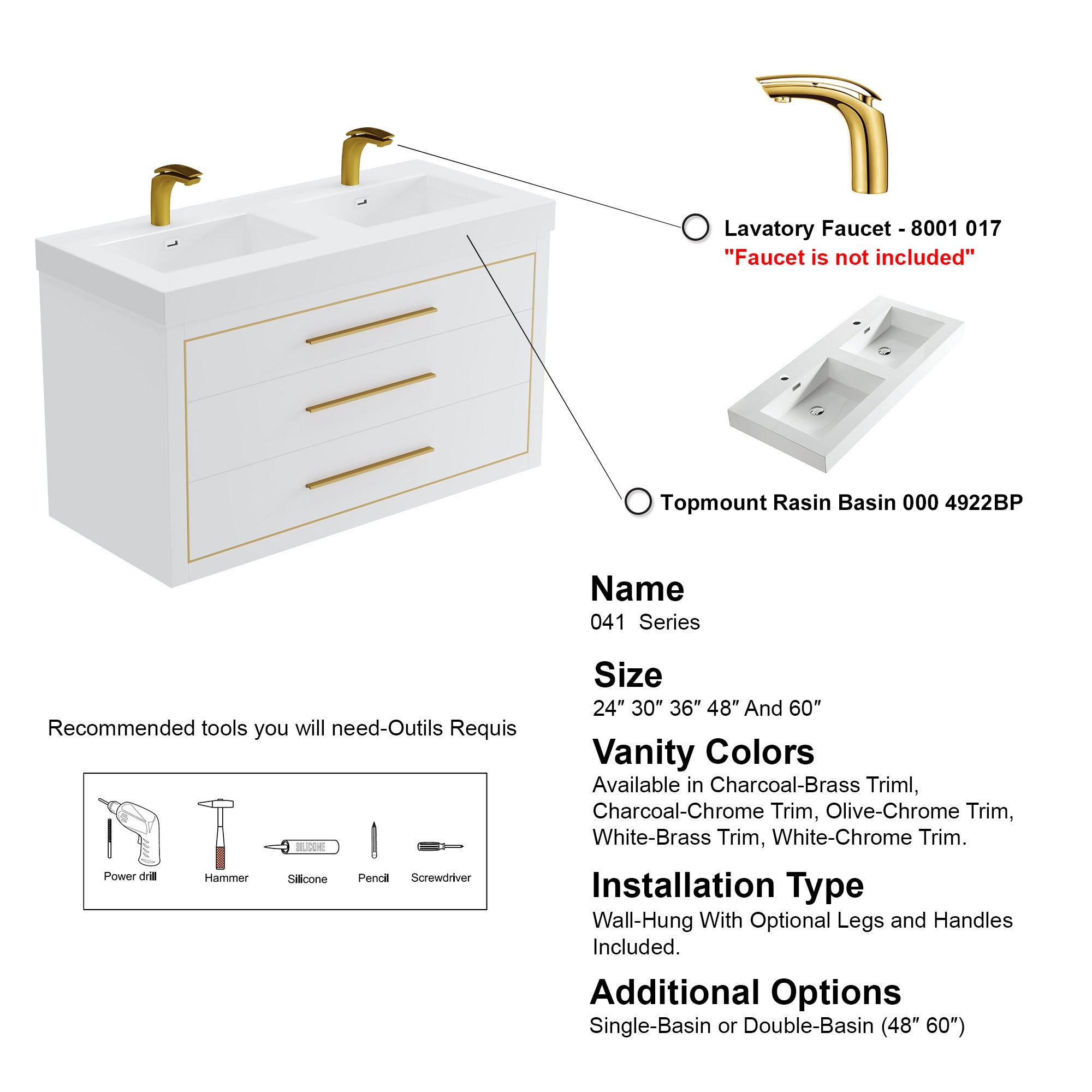 041 Series - 48 Inch Vanity