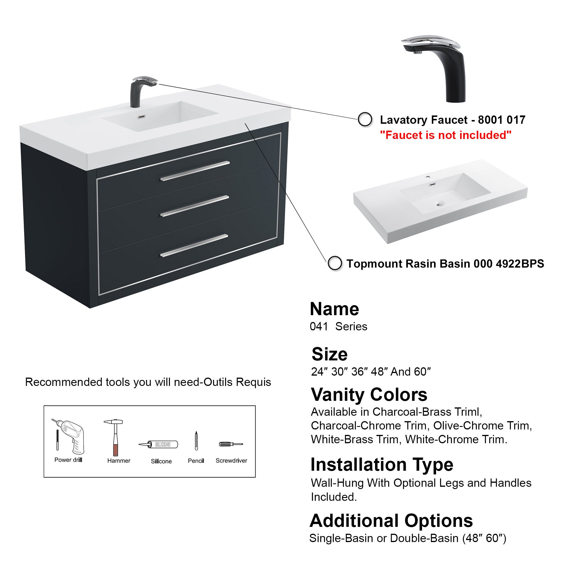 041 Series - 48 Inch Vanity