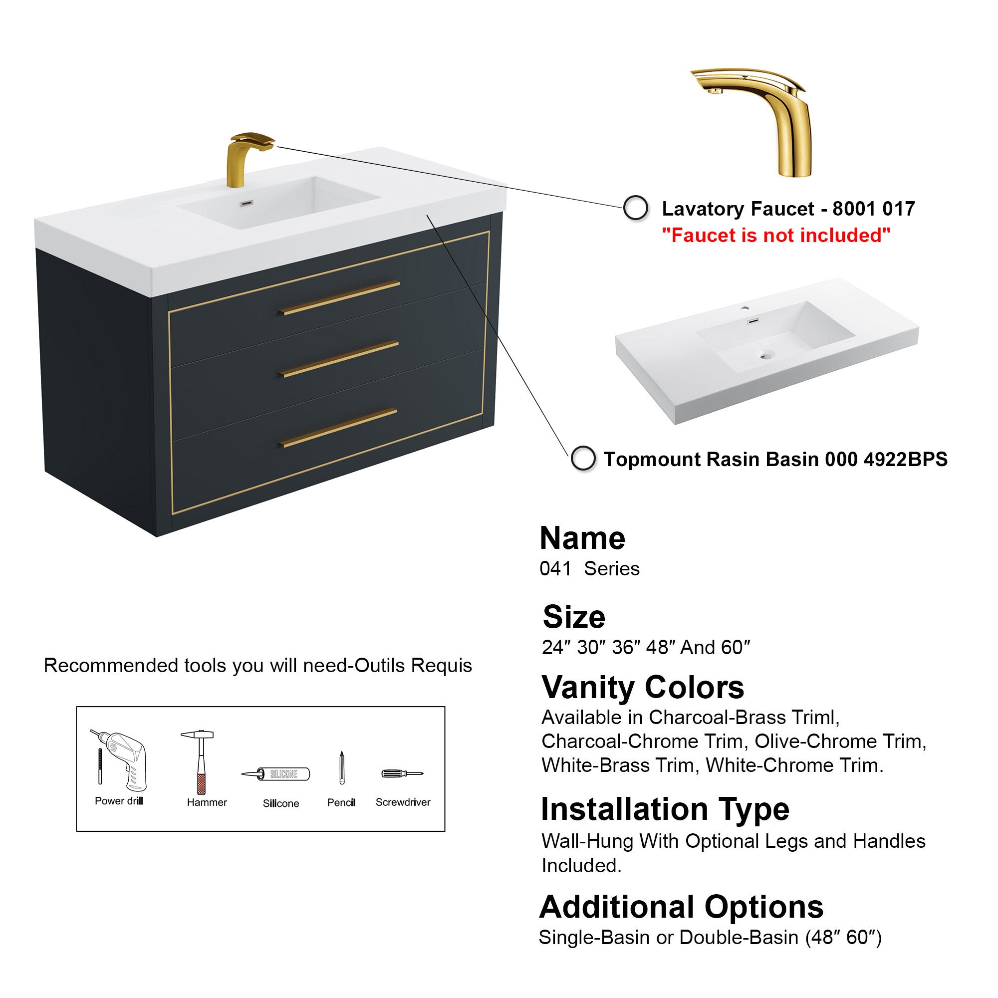 041 Series - 48 Inch Vanity