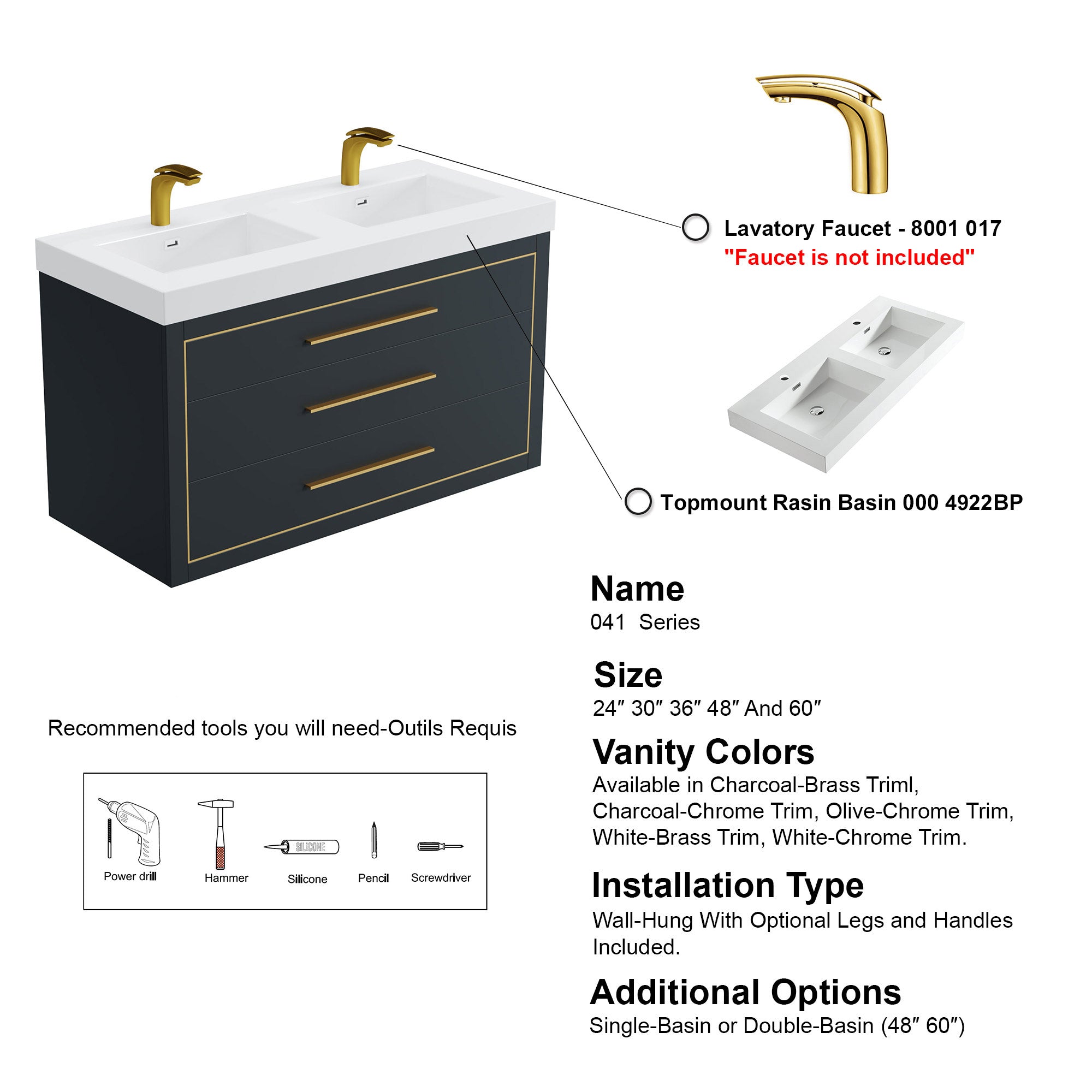 041 Series - 48 Inch Vanity