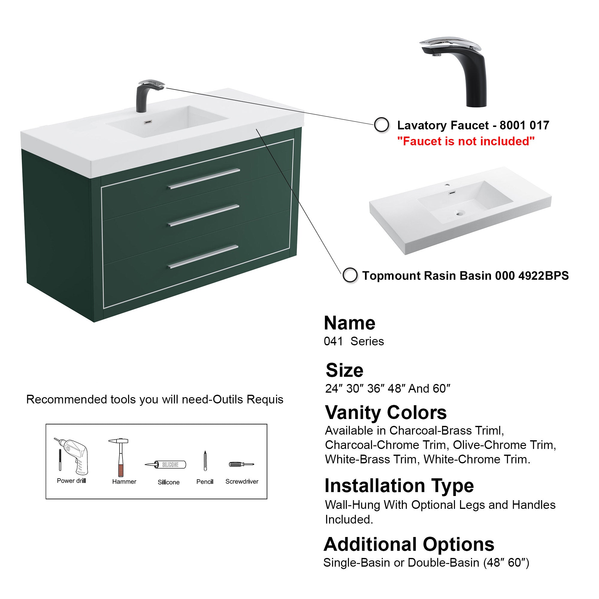 041 Series - 48 Inch Vanity