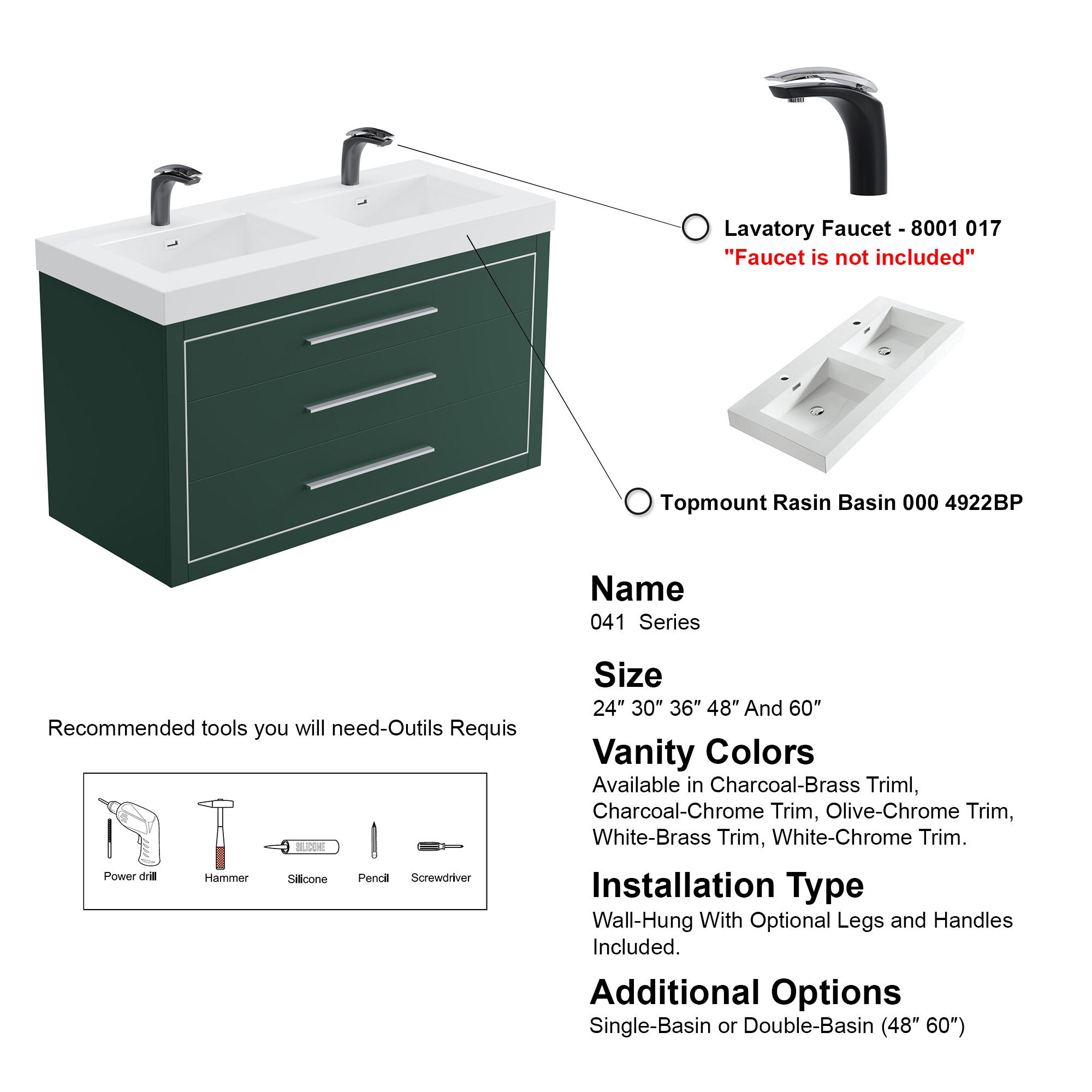 041 Series - 48 Inch Vanity