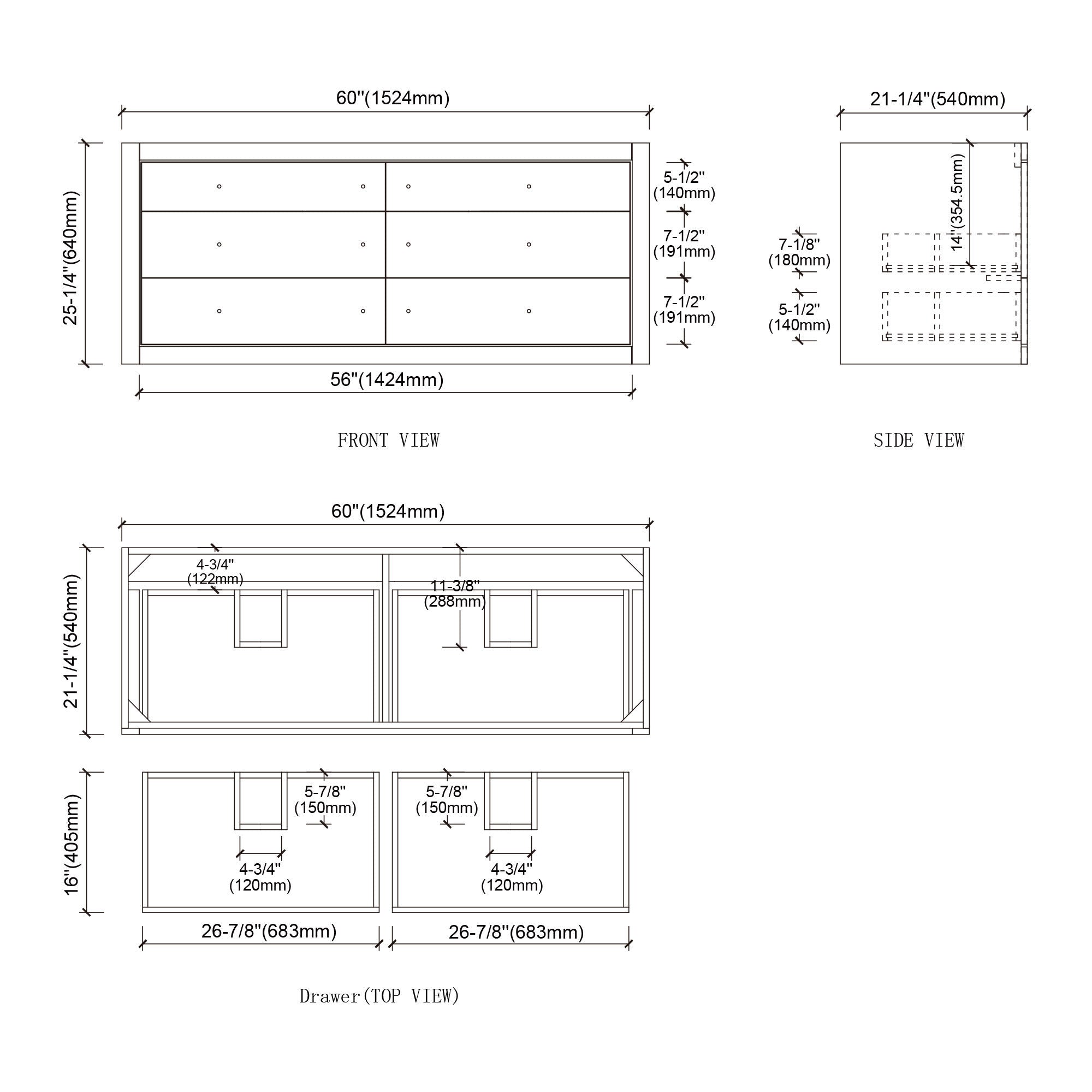 041 Series - 60 Inch Vanity