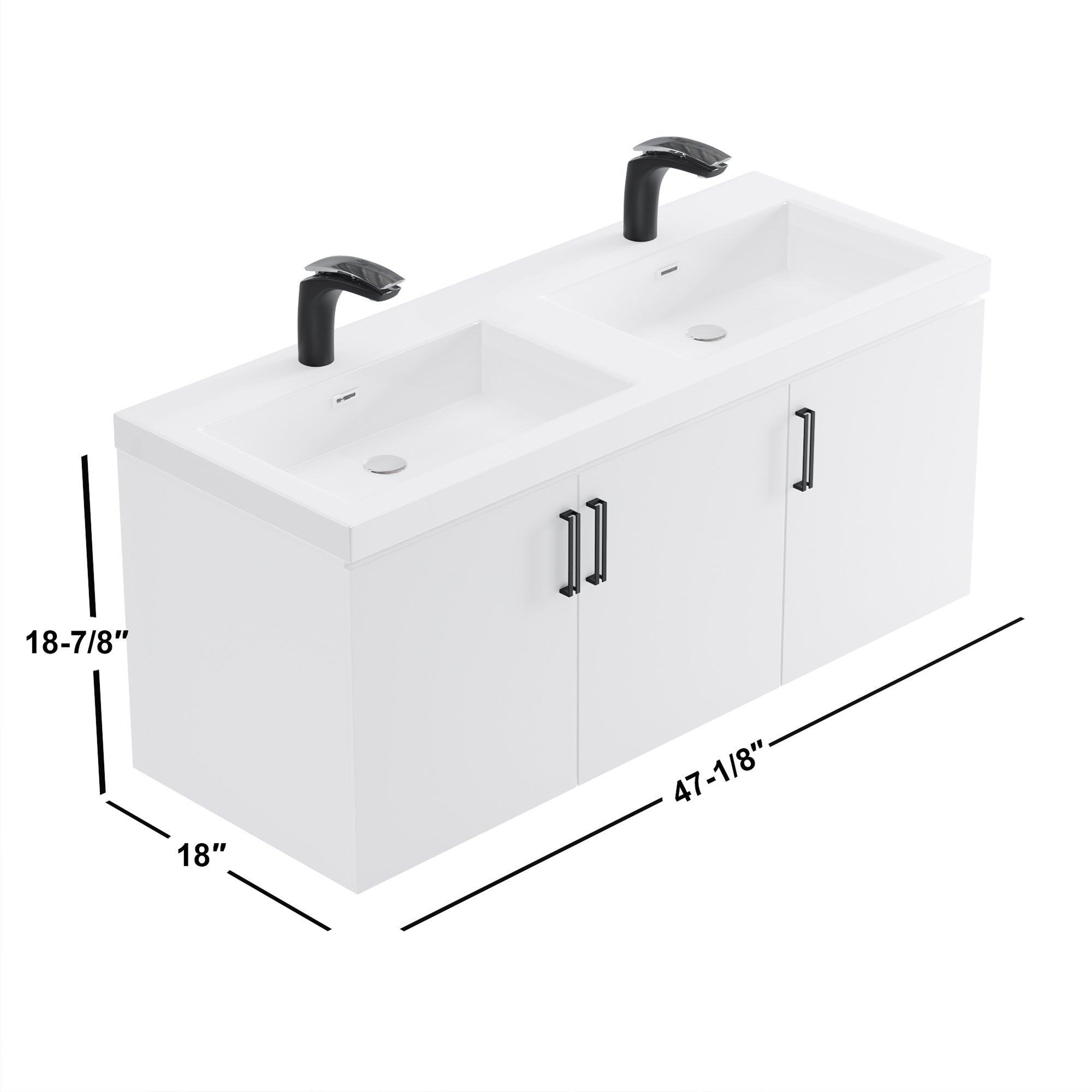 047 Series-48 Inch Vanity - Double Sinks