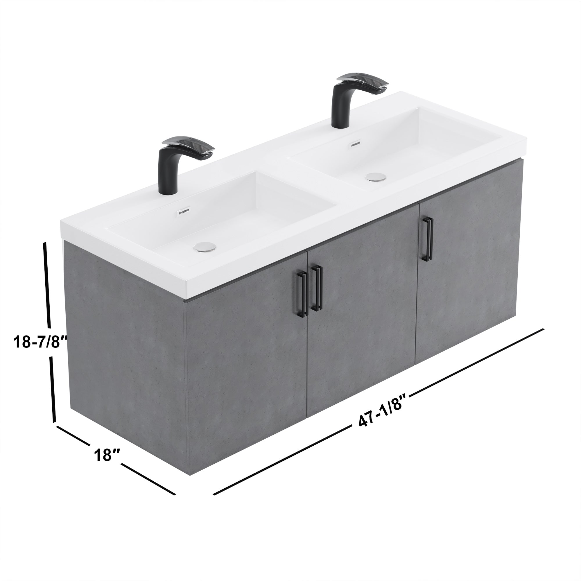 047 Series-48 Inch Vanity - Double Sinks