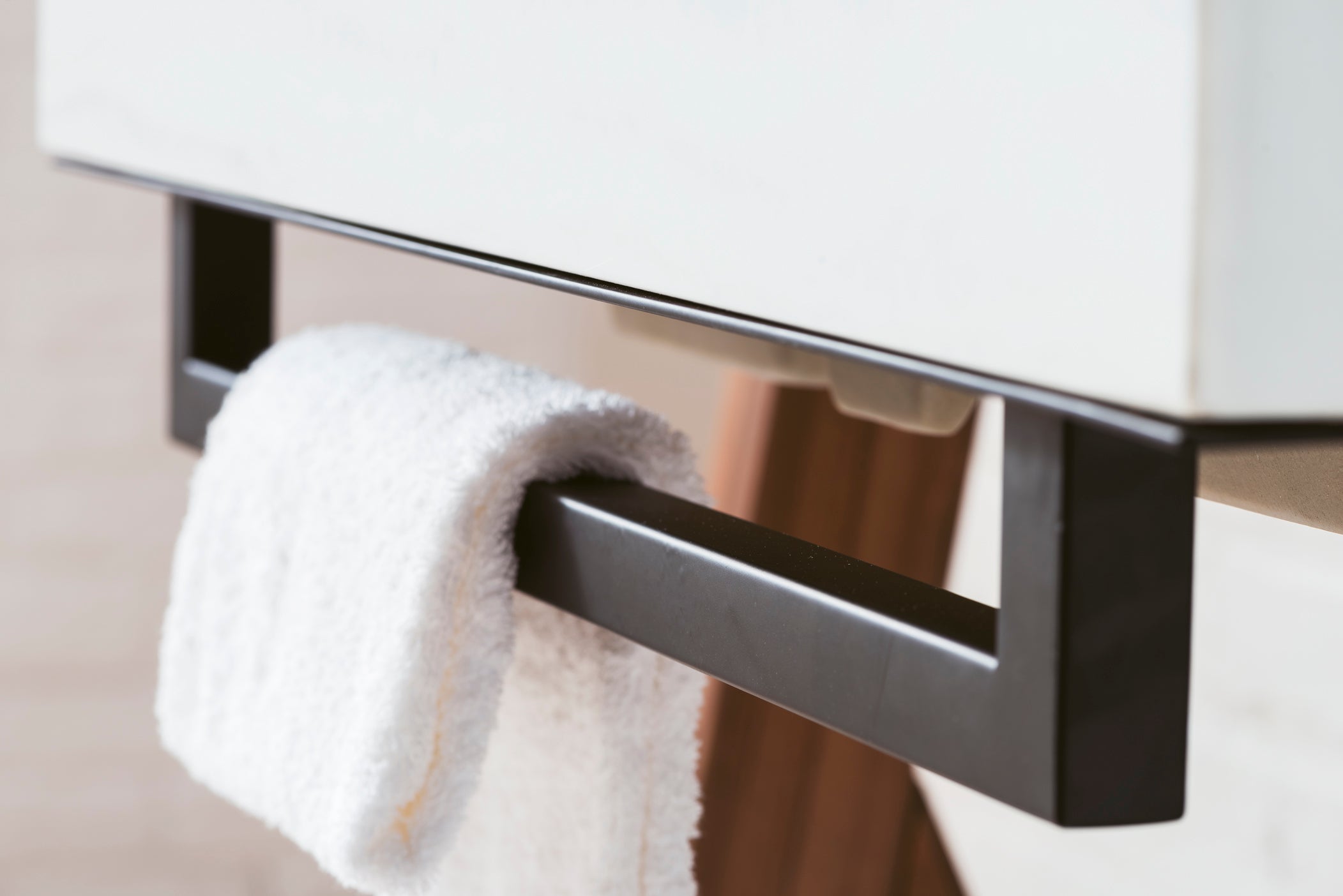 James Martin Lakeside 30" Single Vanity in Mid-Century Walnut with Arctic Fall Solid Surface Top