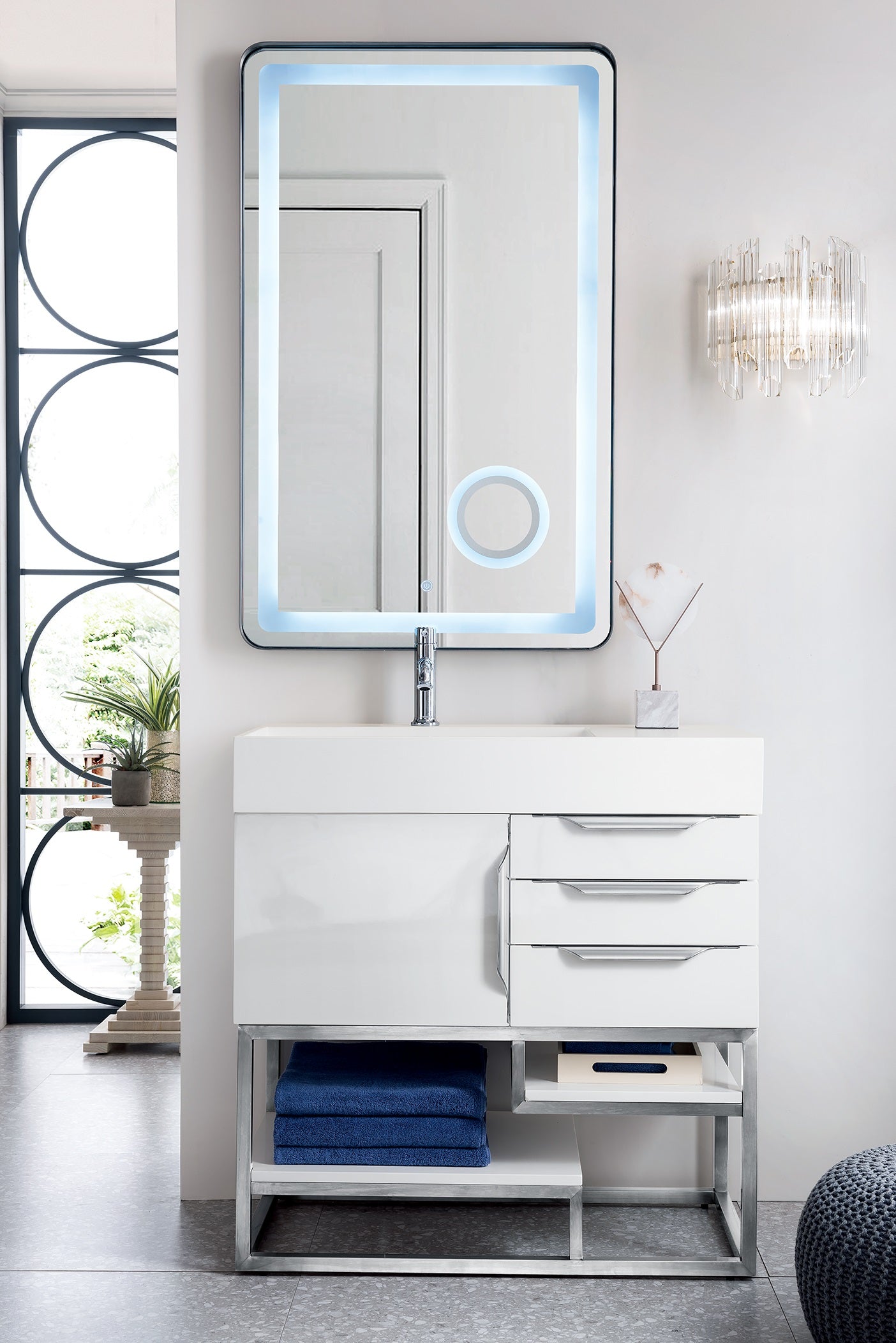 James Martin Columbia 36" Freestanding Single Vanity with Mineral Composite Stone Countertop