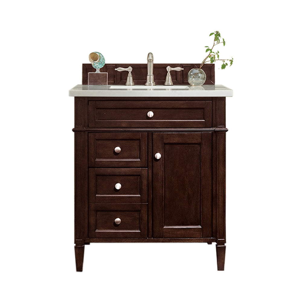James Martin Brittany 30" Single Vanity in Burnished Mahogany with 3cm Countertop