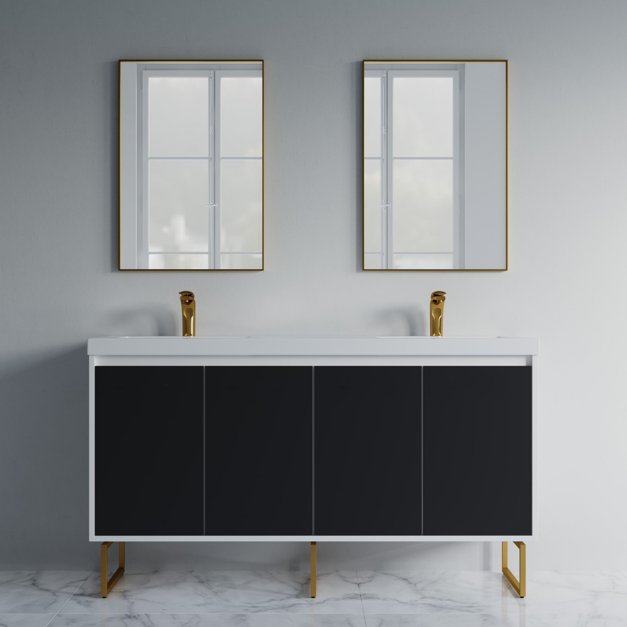 057 Series - 60 Inch Vanity - Double Sinks