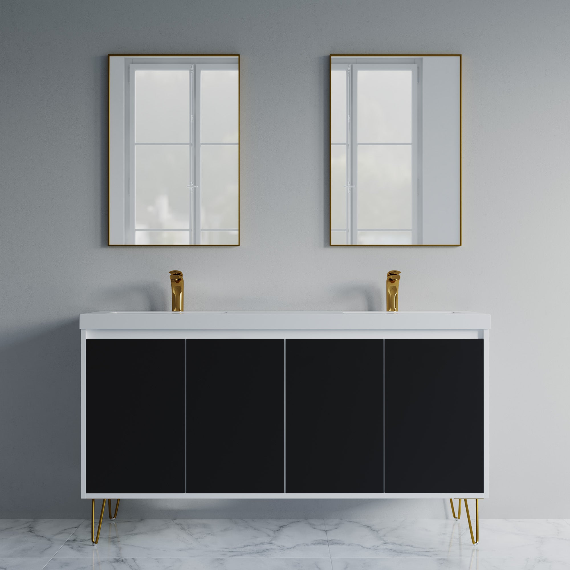 057 Series - 60 Inch Vanity - Double Sinks