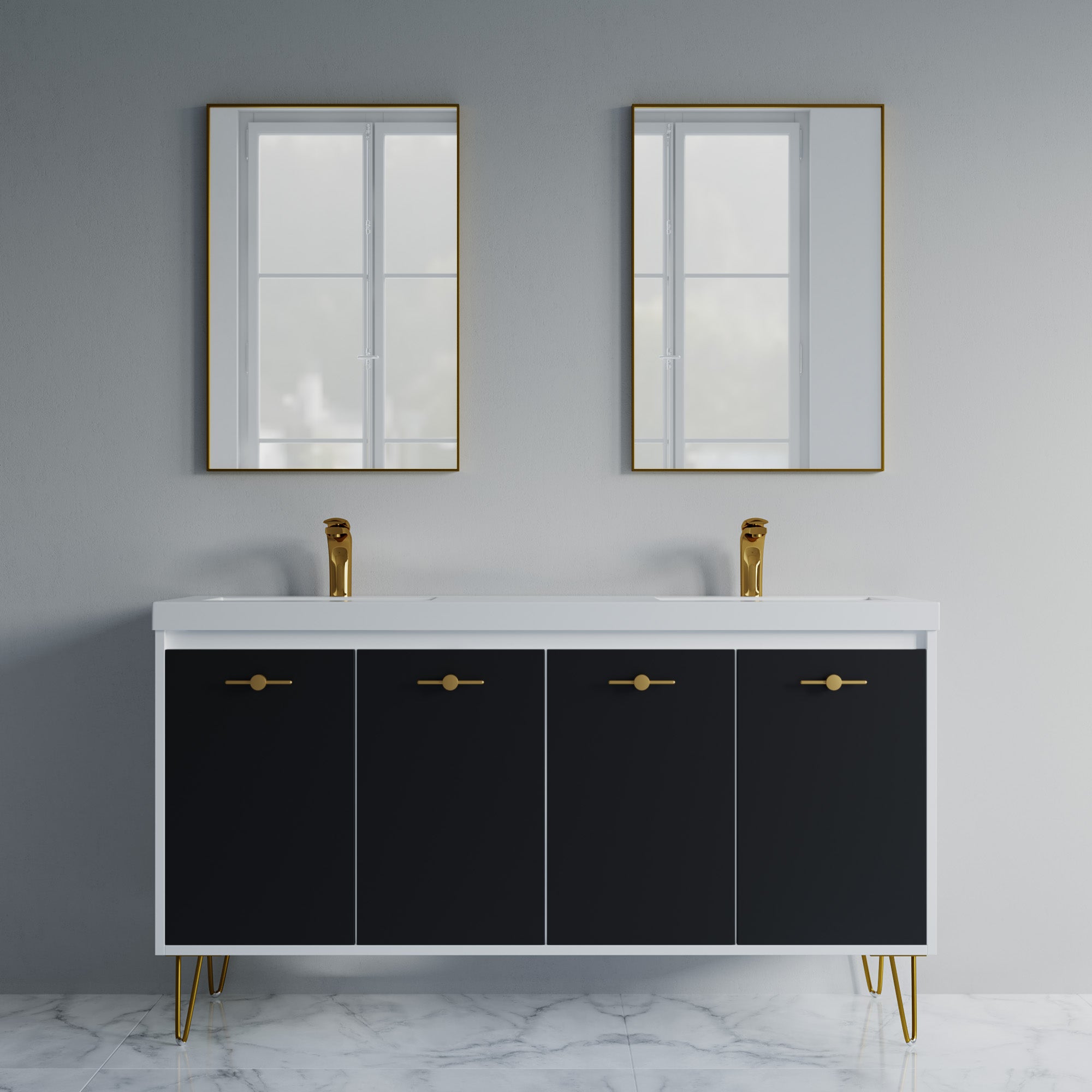 057 Series - 60 Inch Vanity - Double Sinks