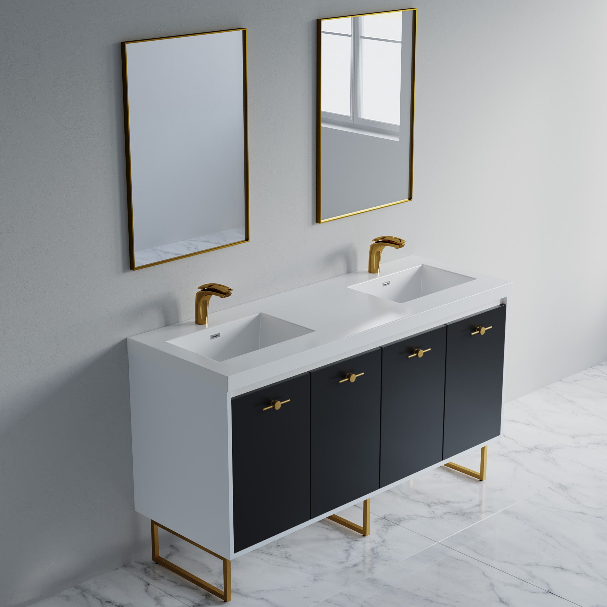 057 Series - 60 Inch Vanity - Double Sinks