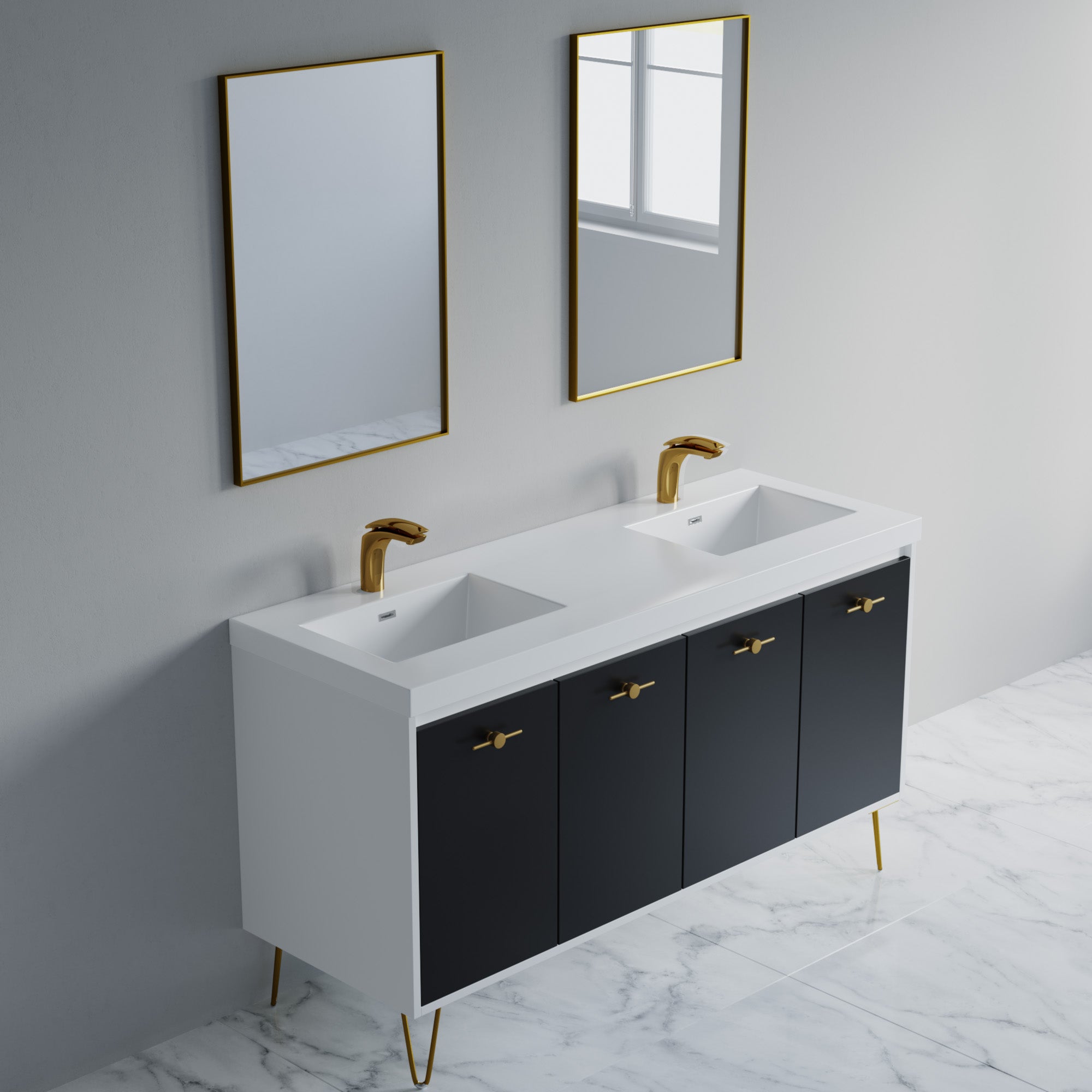 057 Series - 60 Inch Vanity - Double Sinks