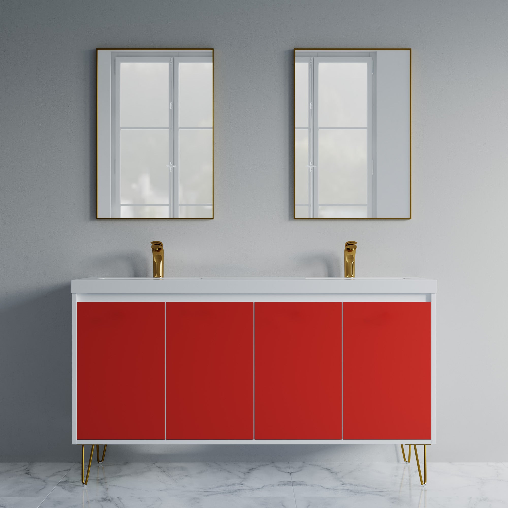 057 Series - 60 Inch Vanity - Double Sinks