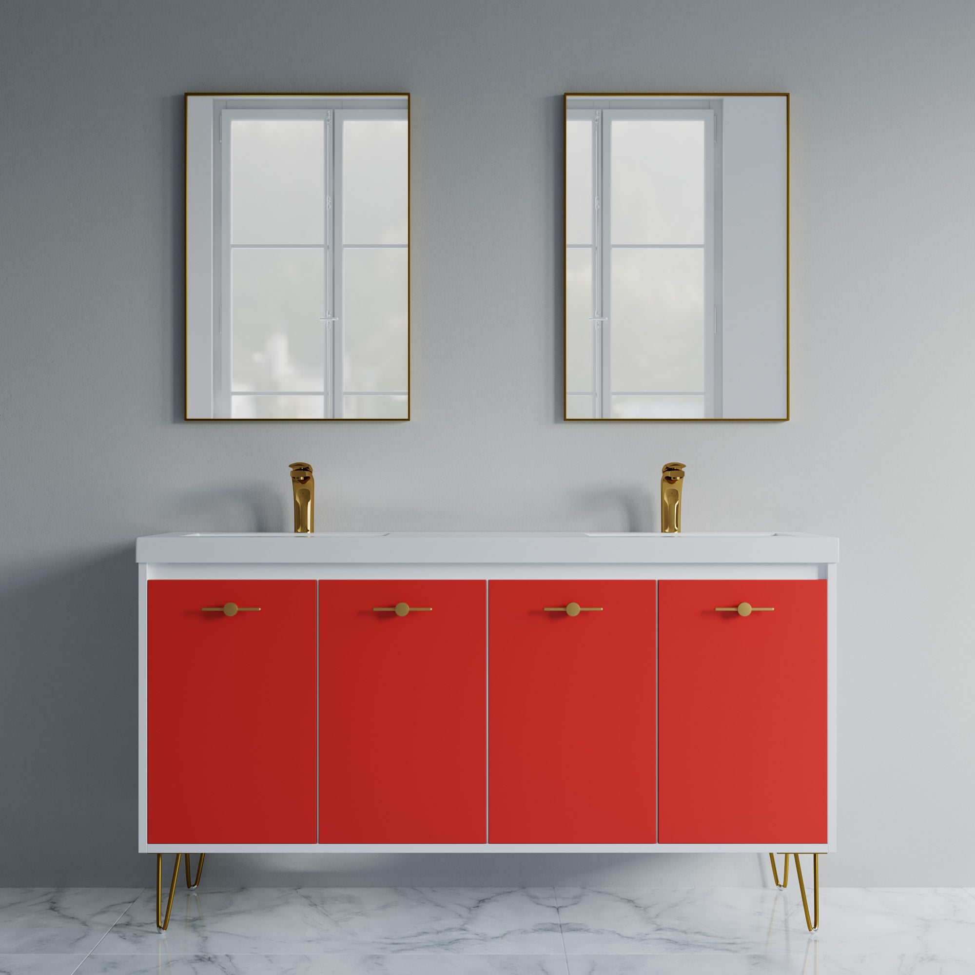 057 Series - 60 Inch Vanity - Double Sinks