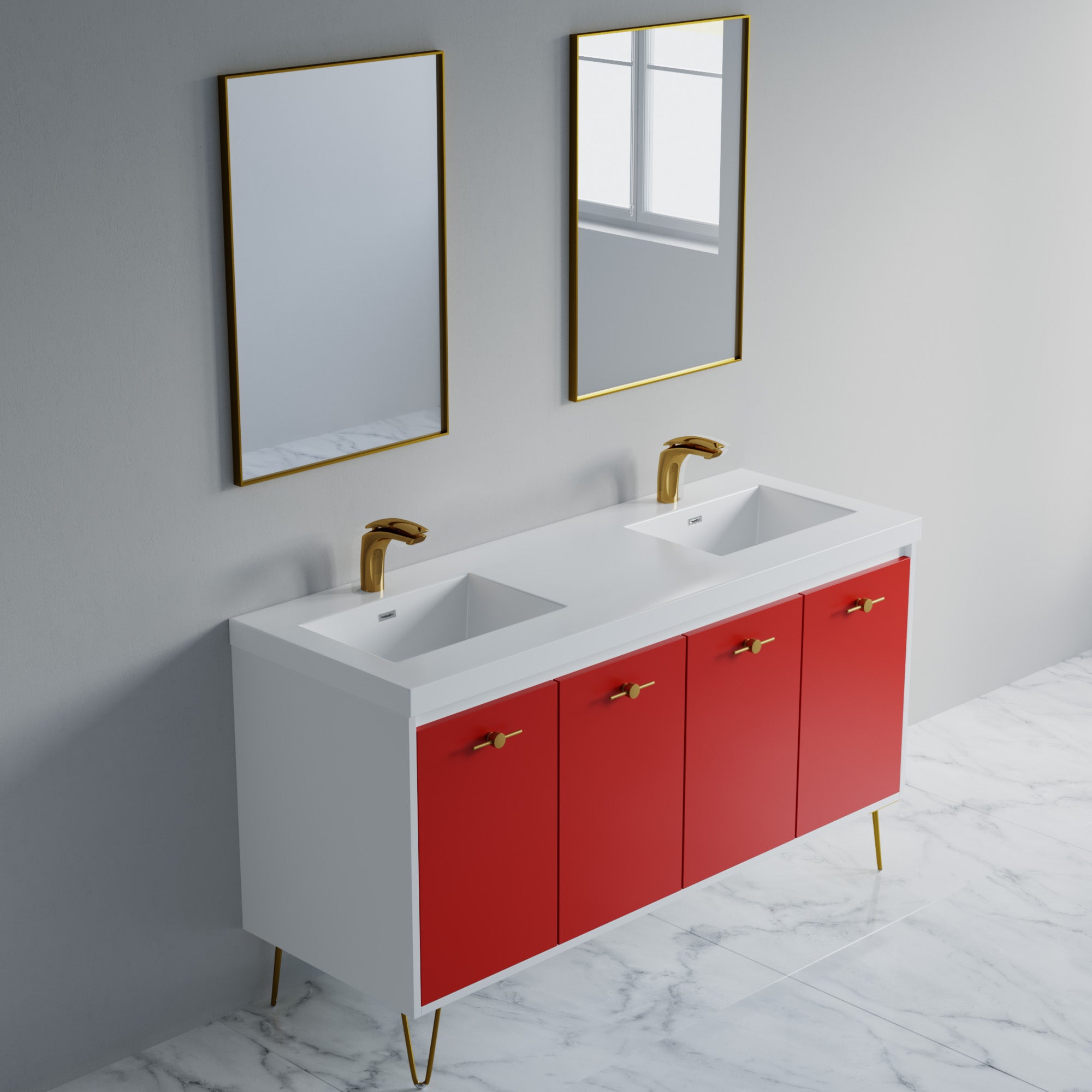 057 Series - 60 Inch Vanity - Double Sinks