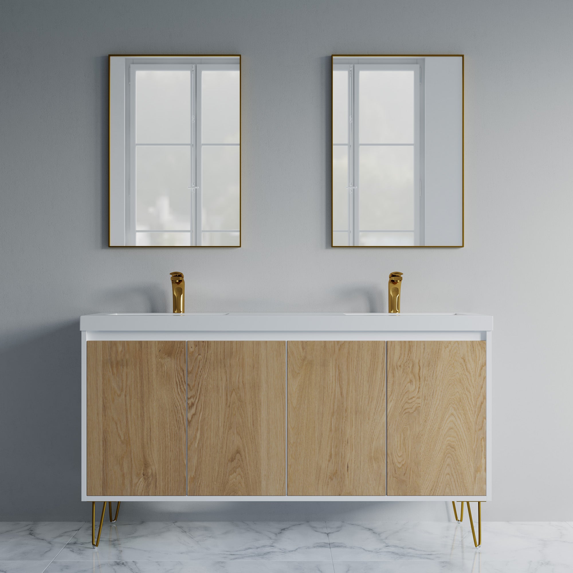 057 Series - 60 Inch Vanity - Double Sinks