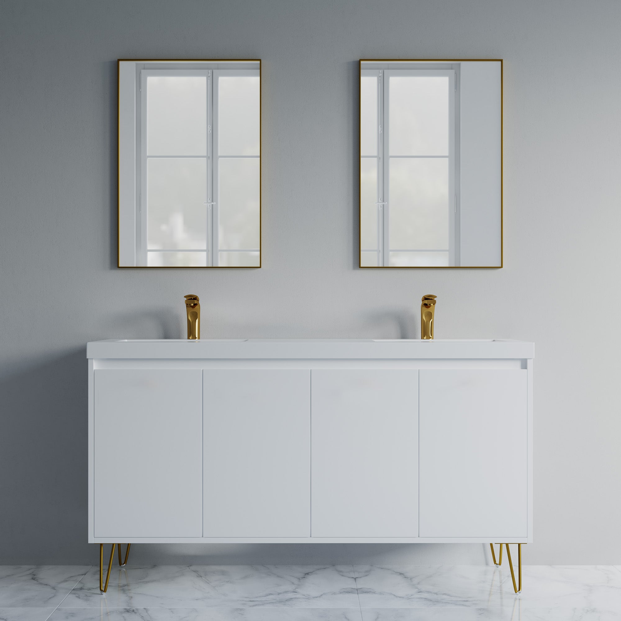 057 Series - 60 Inch Vanity - Double Sinks