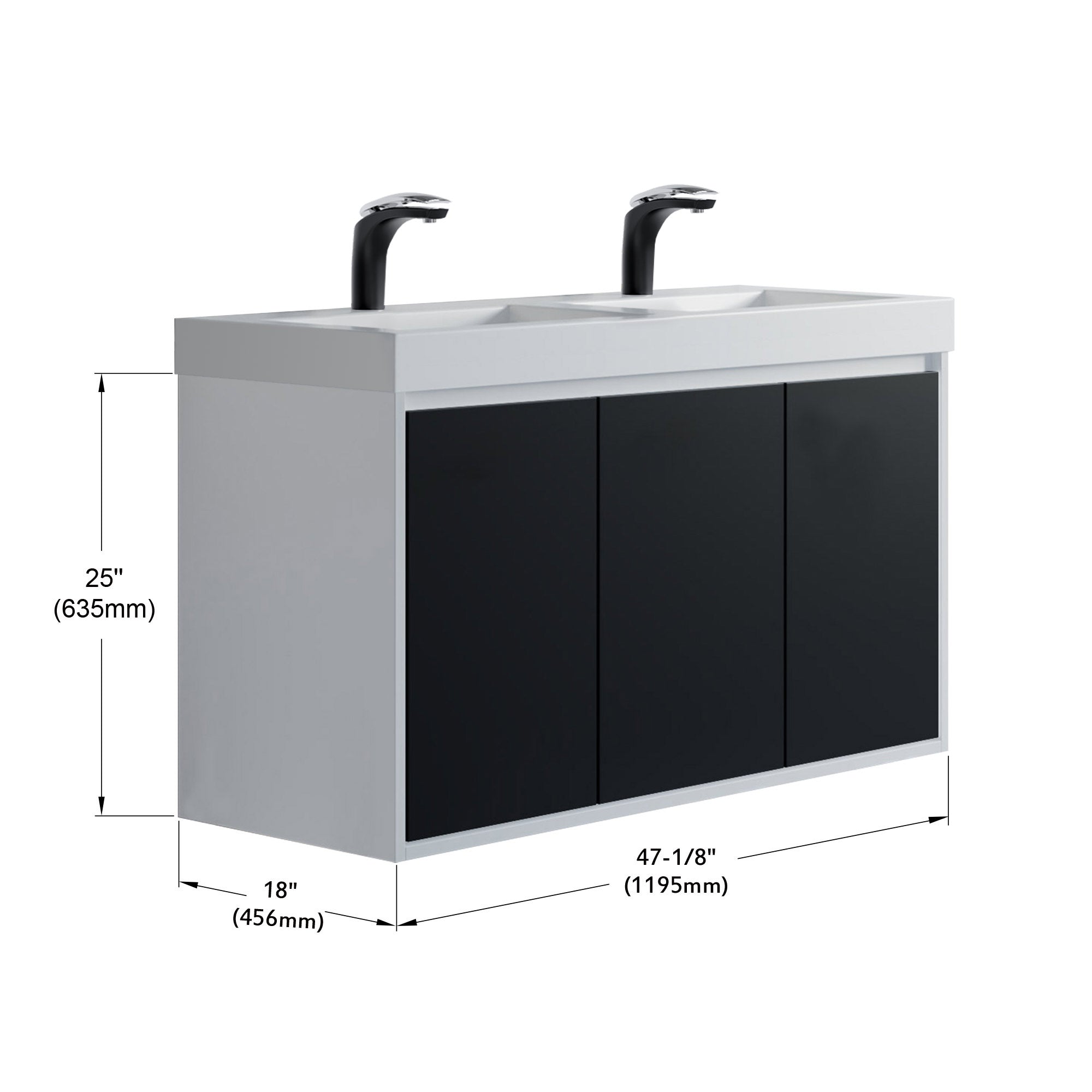 057 Series - 48 Inch Vanity Double Sinks