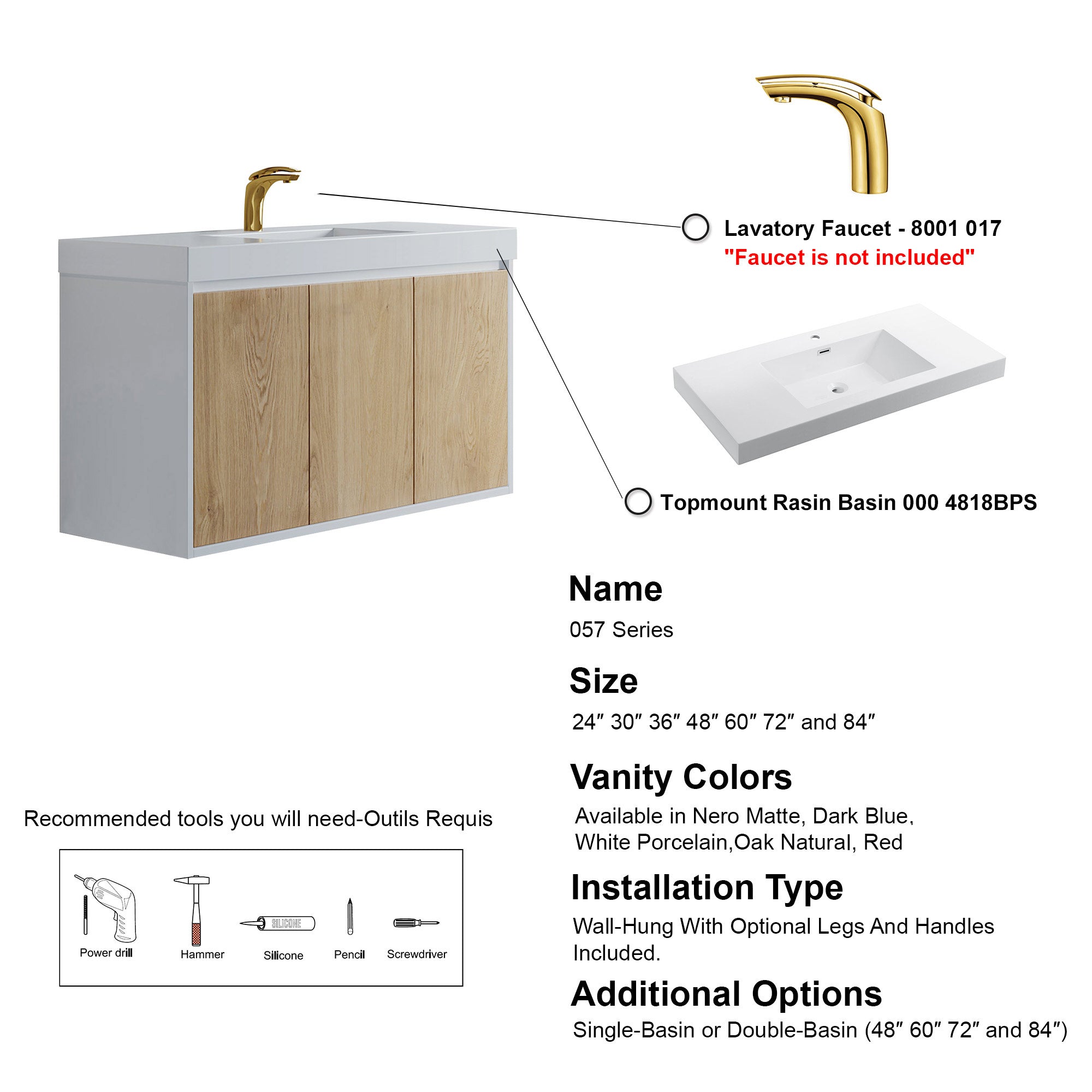 057 Series - 48 Inch Vanity - Single Sink