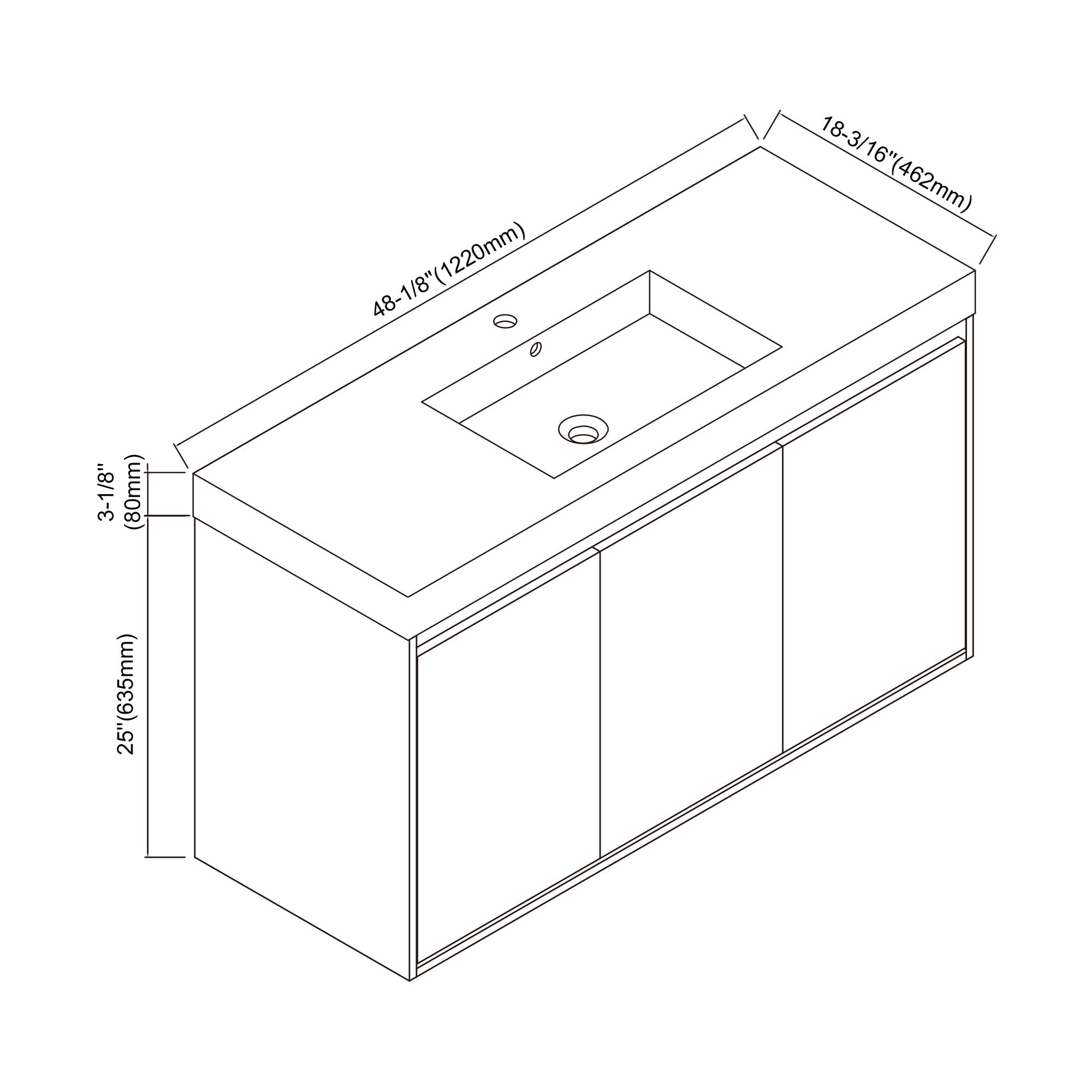 057 Series - 48 Inch Vanity - Single Sink