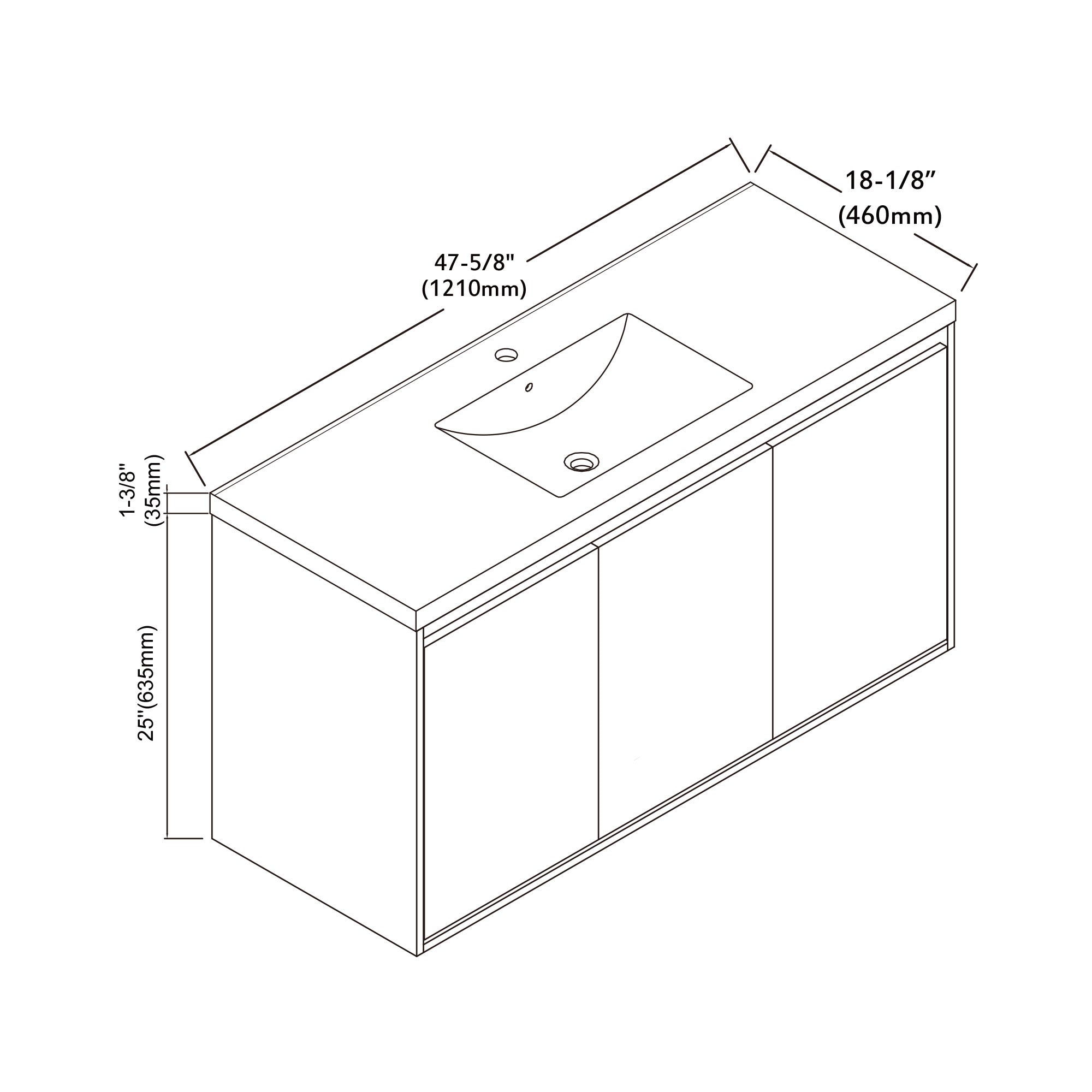 057 Series - 48 Inch Vanity - Single Sink