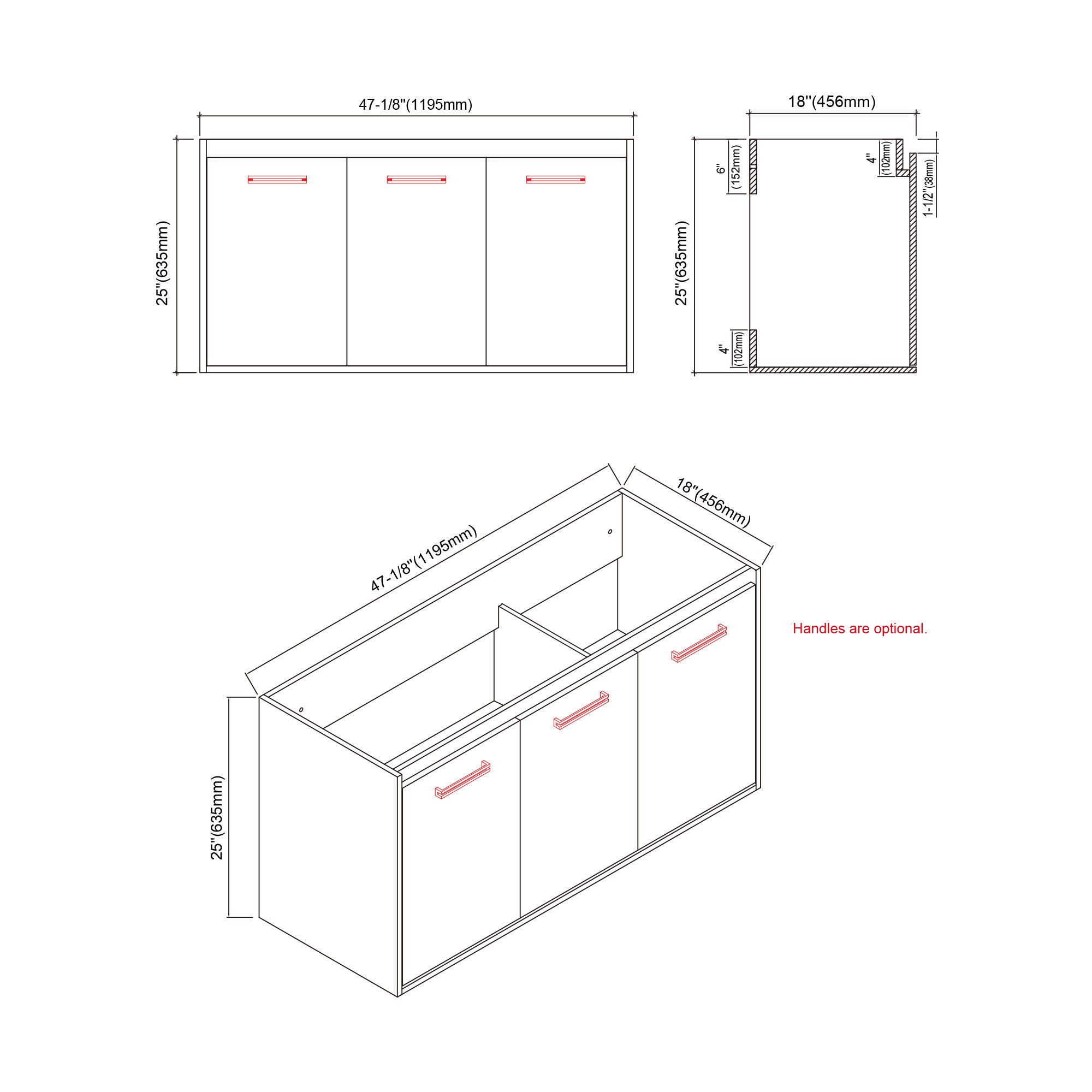 057 Series - 48 Inch Vanity Double Sinks