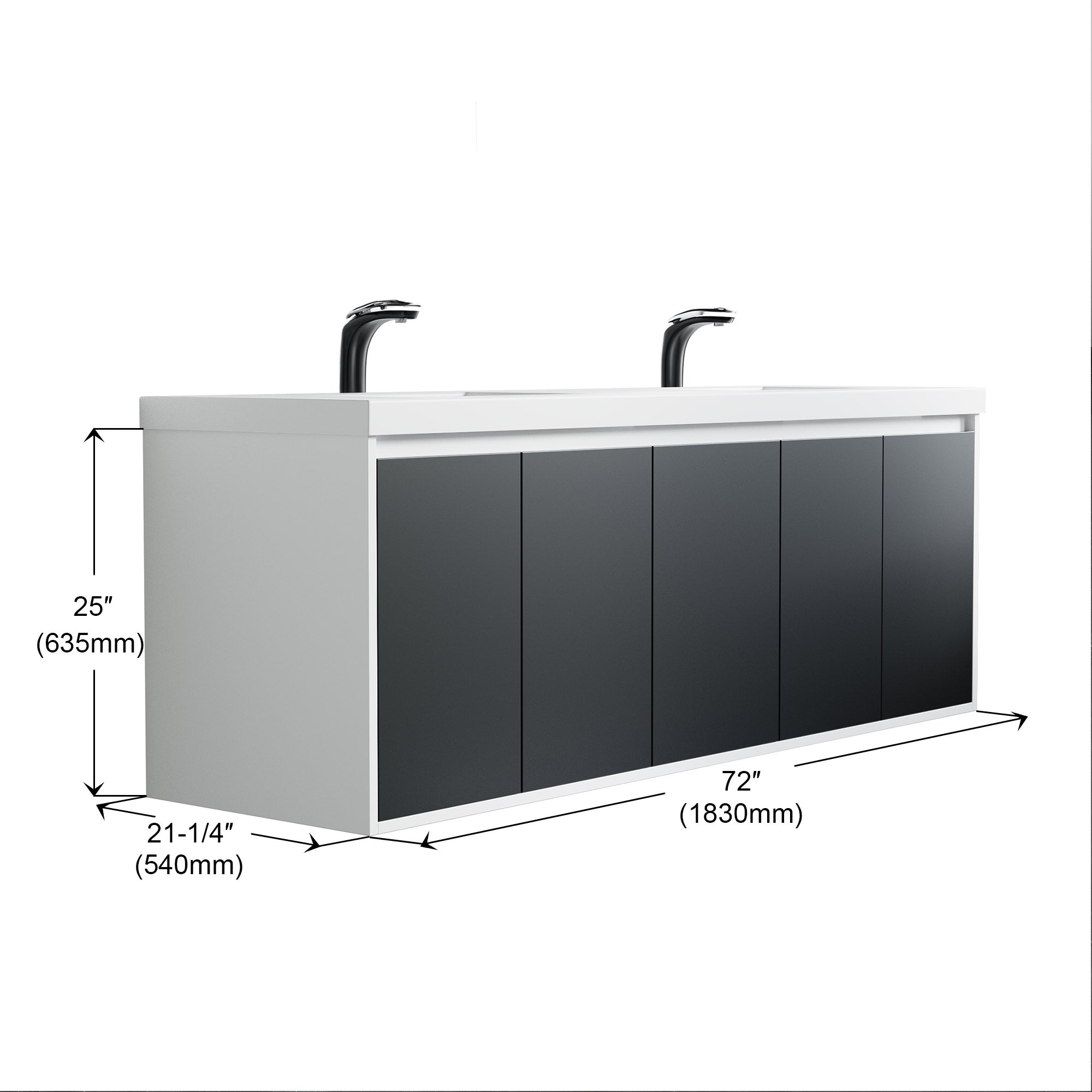 057 Series - 72 Inch Vanity - Double Sink