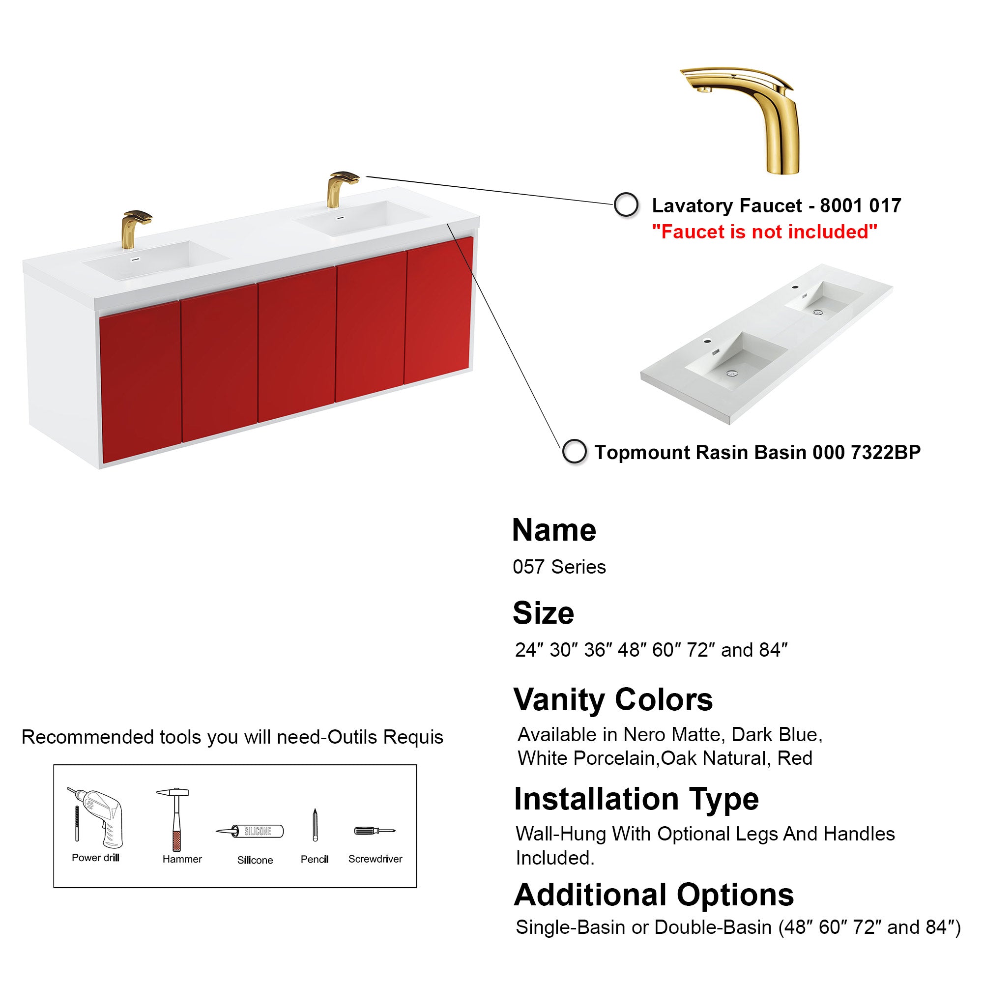 057 Series - 72 Inch Vanity
