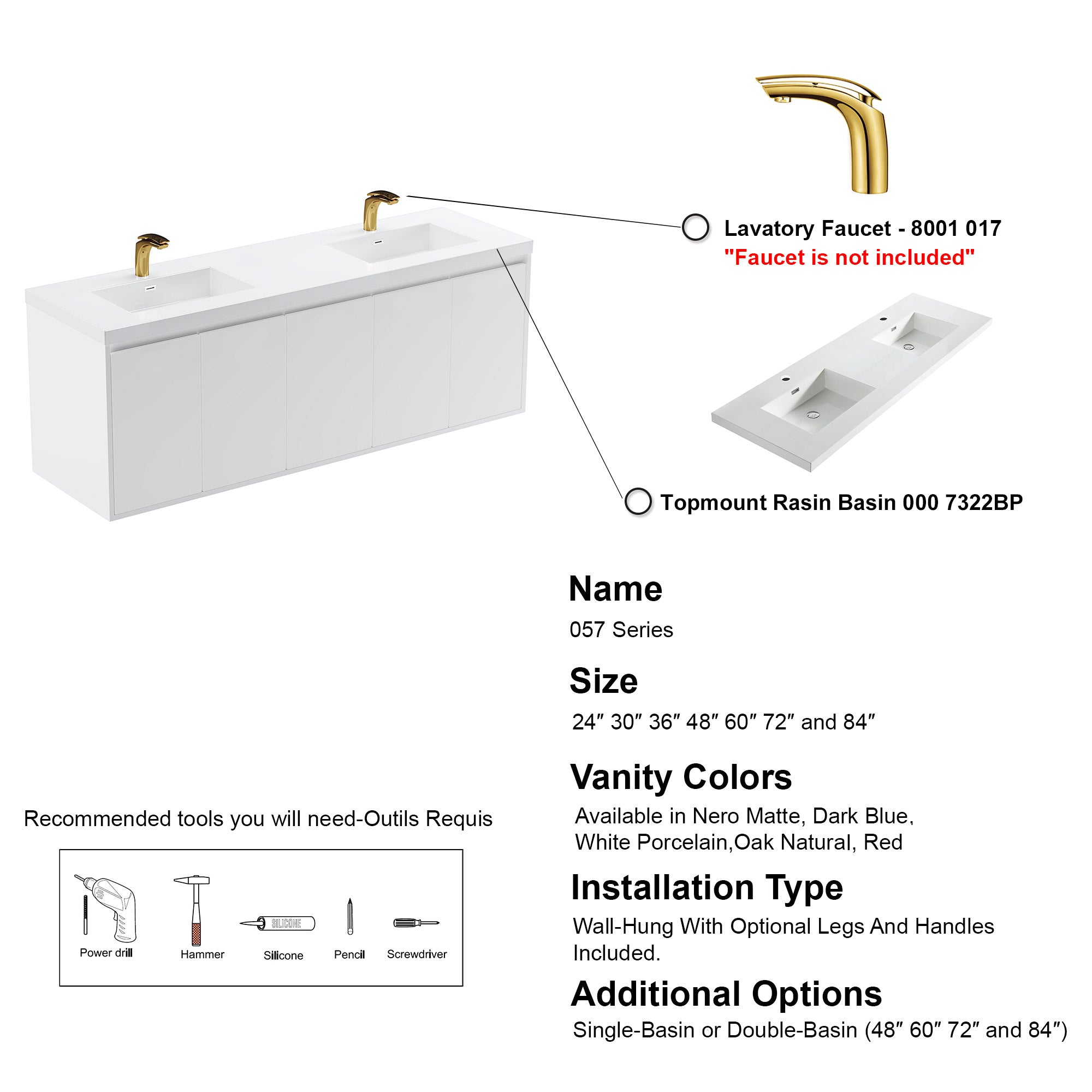 057 Series - 72 Inch Vanity