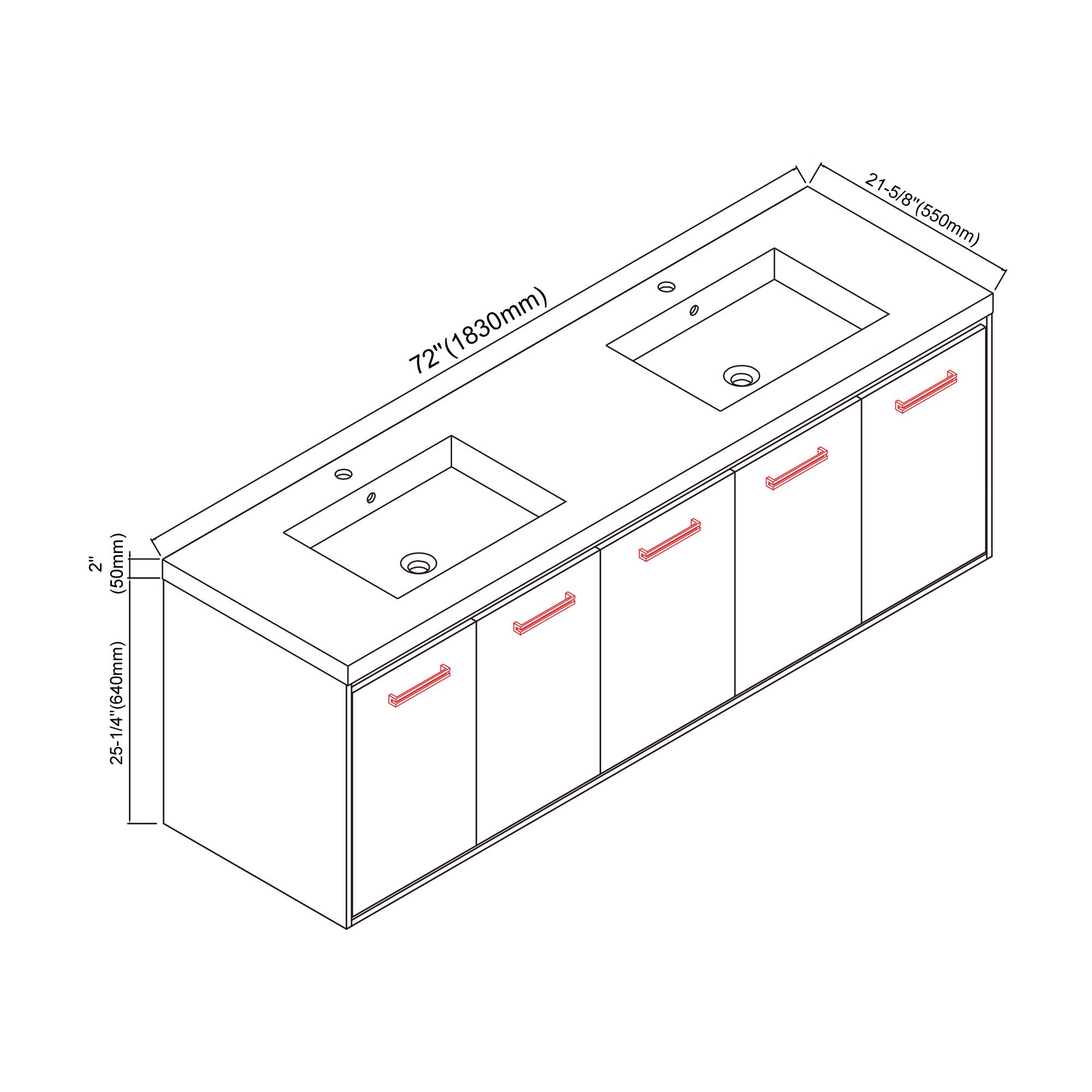 057 Series - 72 Inch Vanity