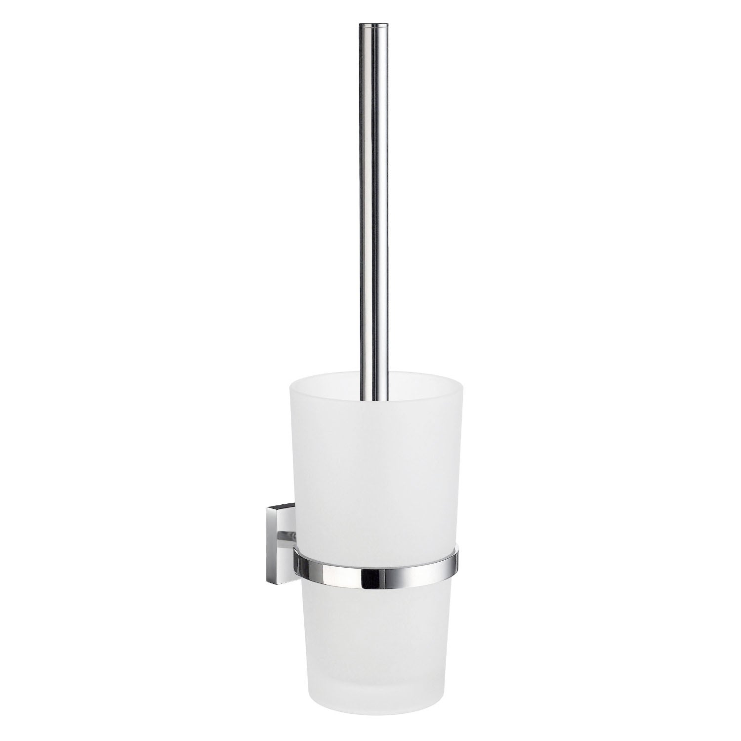 HOUSE - Toilet Brush incl Container in Frosted Glass wall mounted