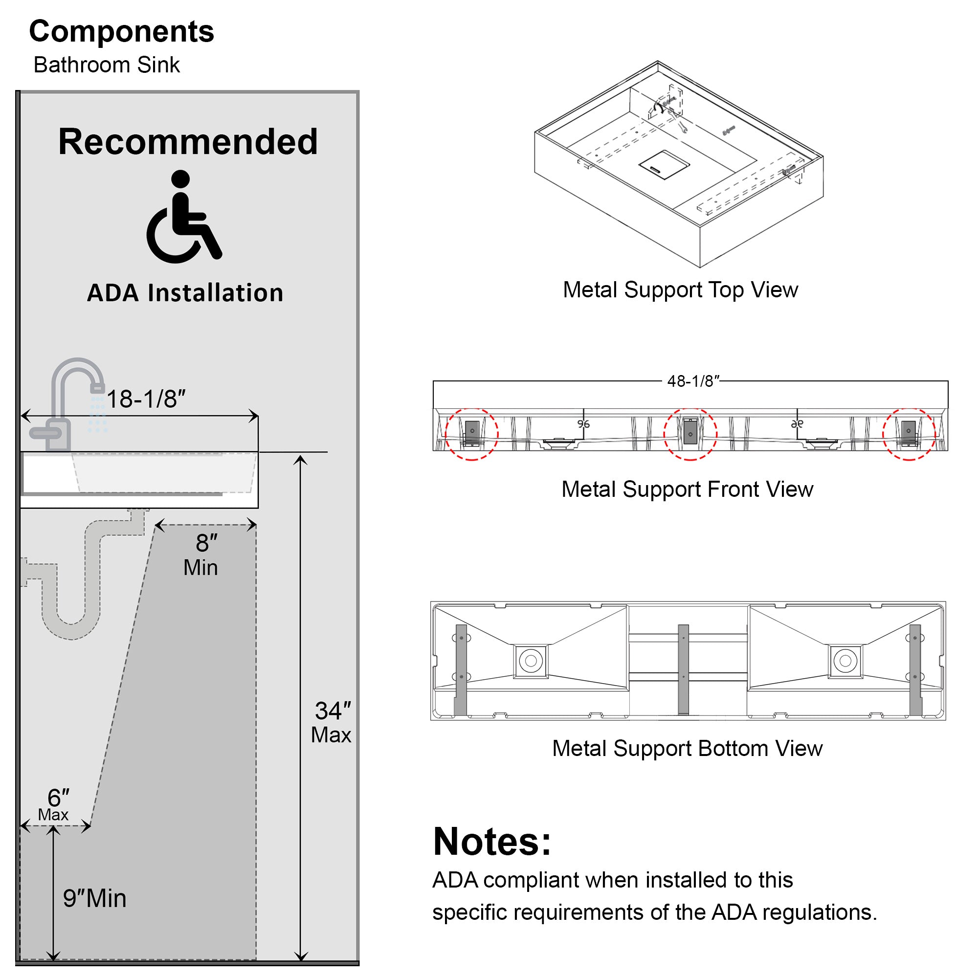 Wall Mounted Bathroom Sink 070 4818