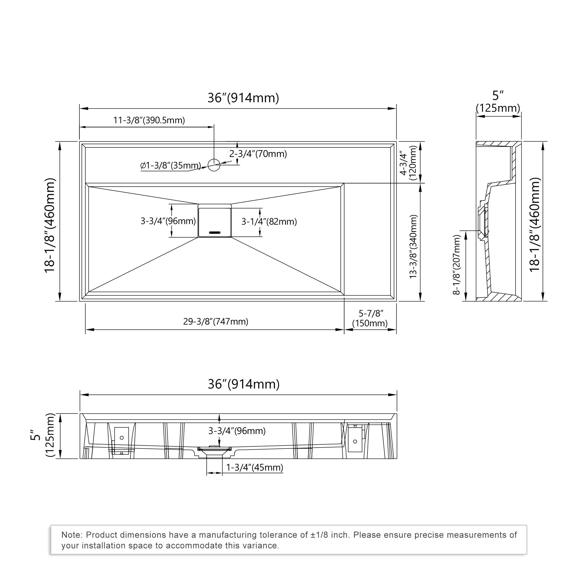 Wall Mounted Bathroom Sink 070 3618 - ADA
