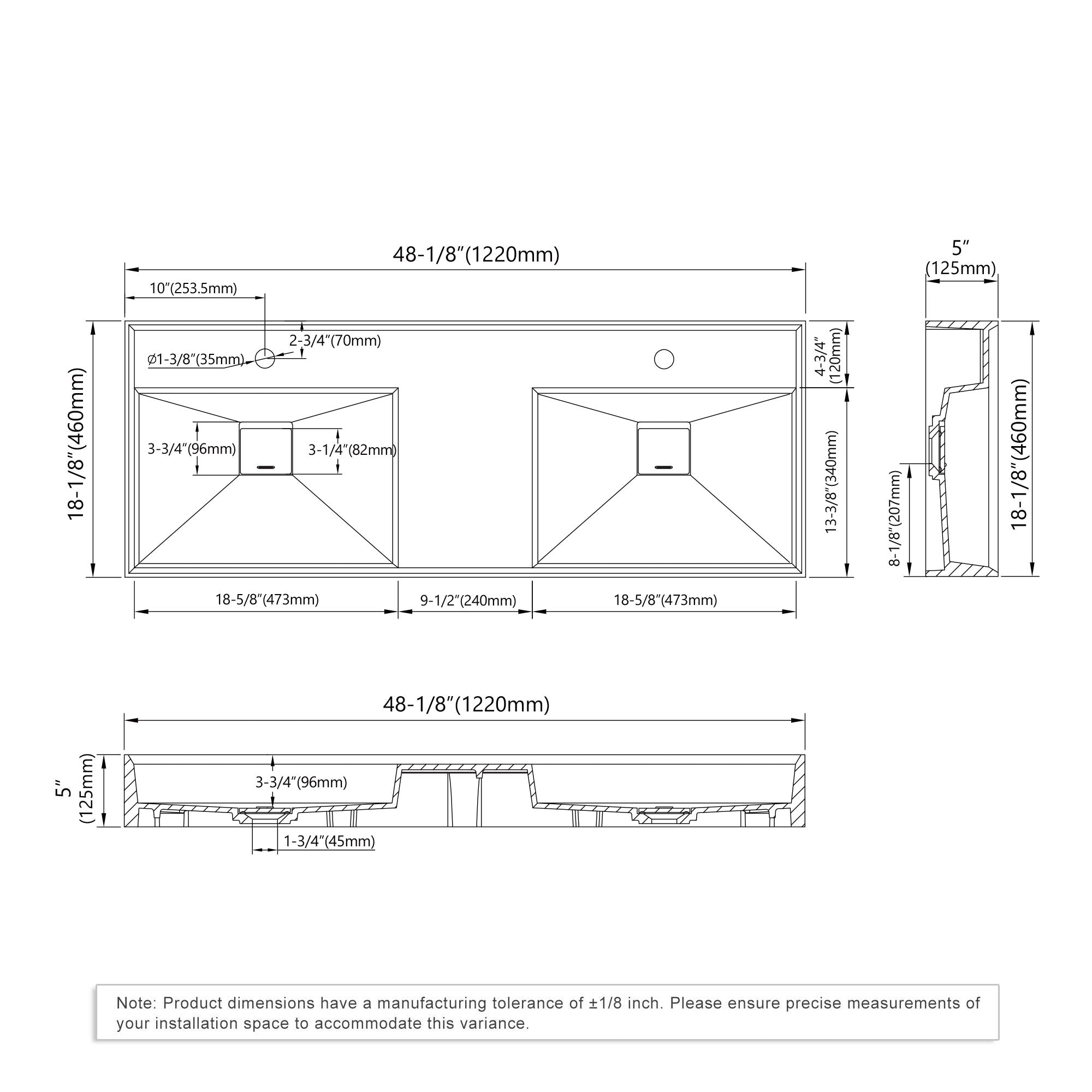 Wall Mounted Bathroom Sink 070 4818 - ADA