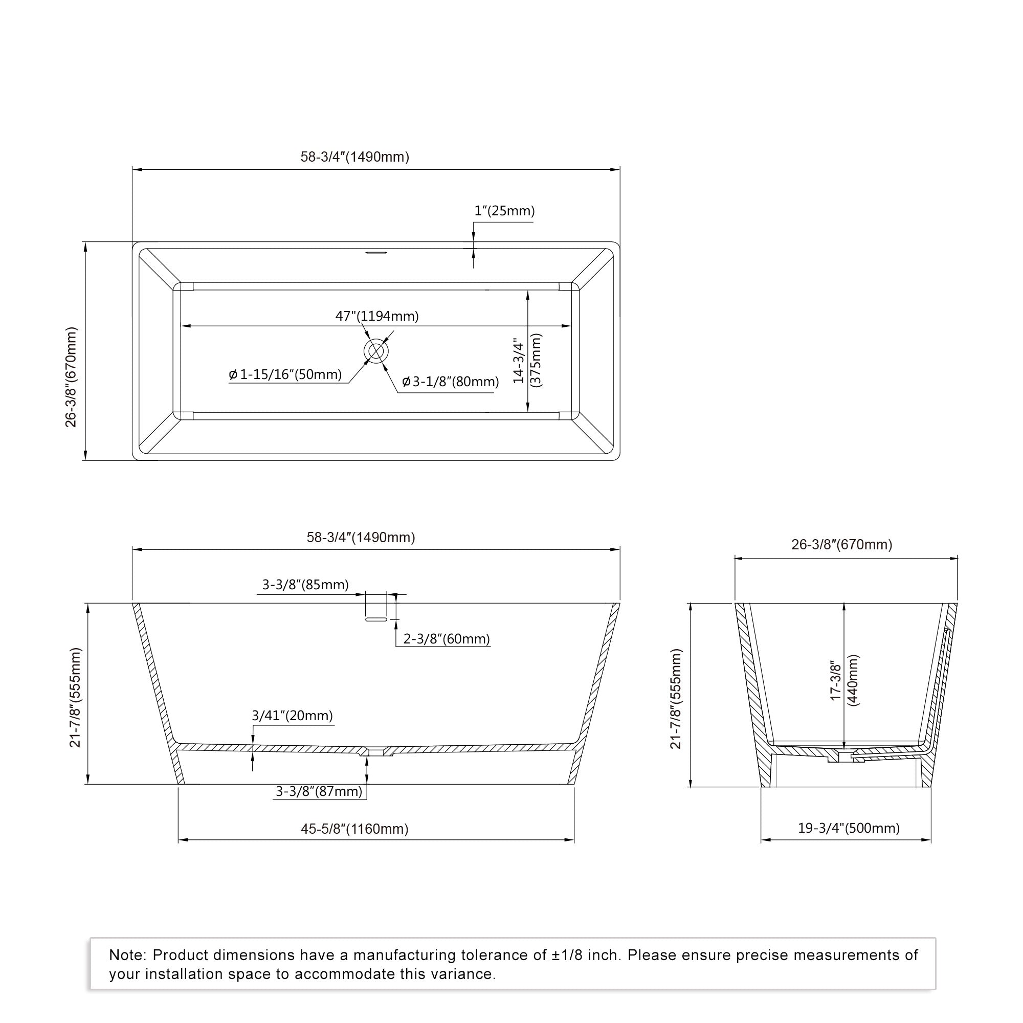 Freestanding bathtubs-076 5926