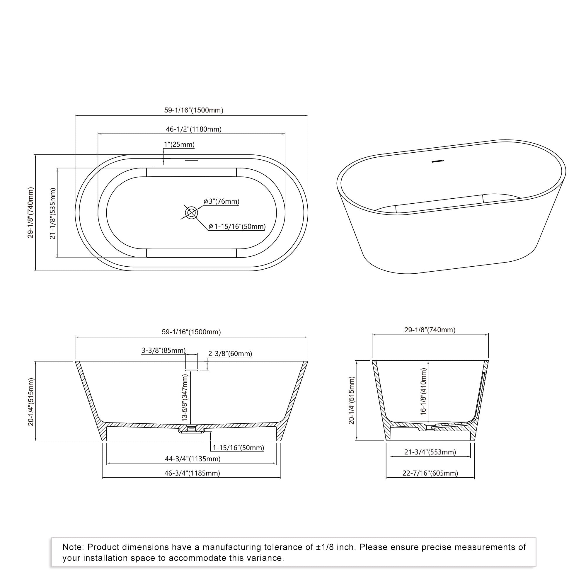 Freestanding bathtubs-077 6030