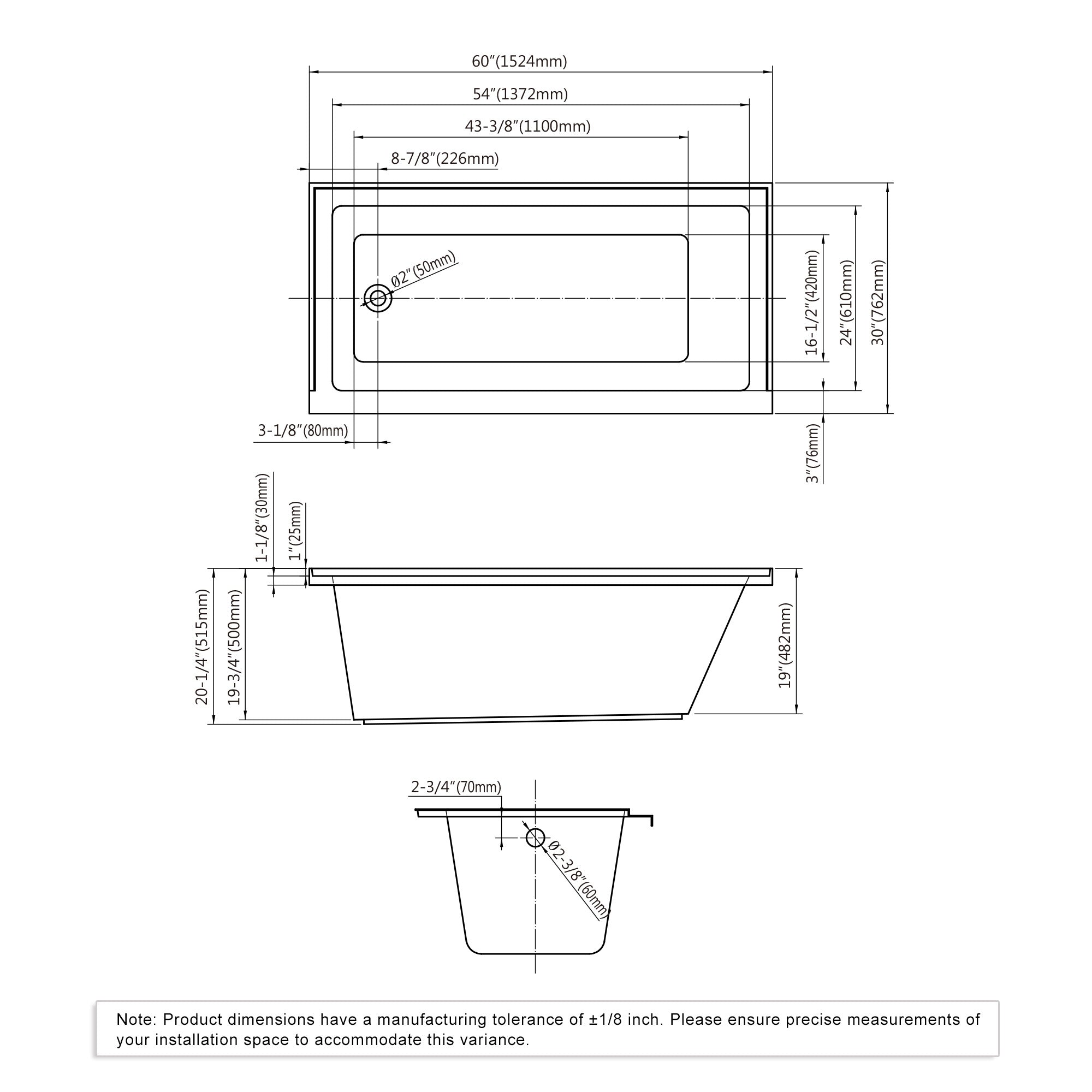 Drop-in Simple Bathtub 079 Series