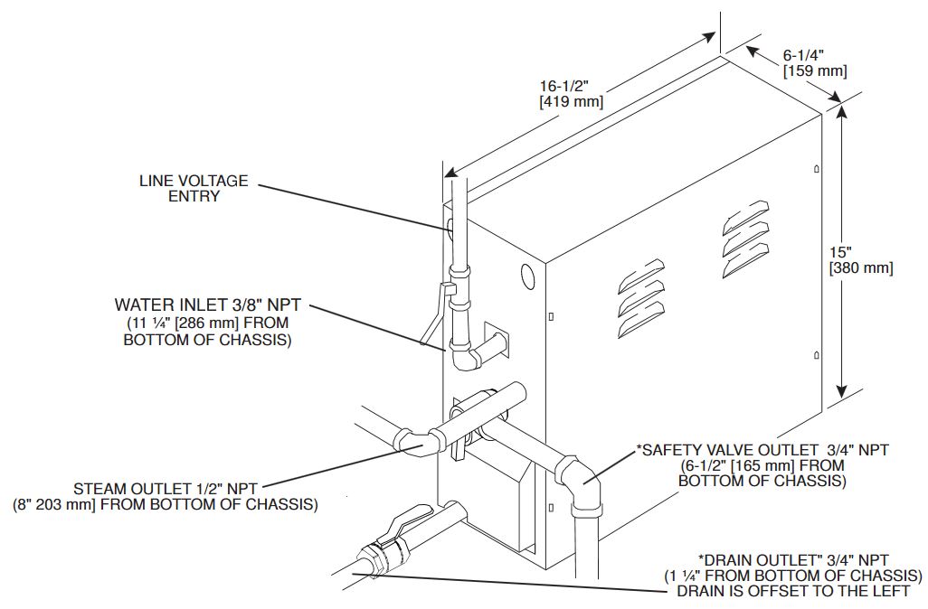 Amerec AK11 Steam Shower Generator – 11 kW (200–400 cu ft)