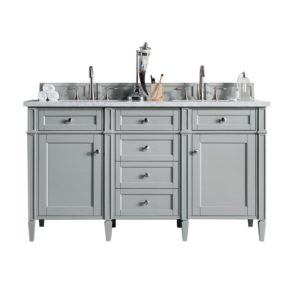 James Martin Brittany 60" Double Vanity in Urban Gray with 3cm Countertop