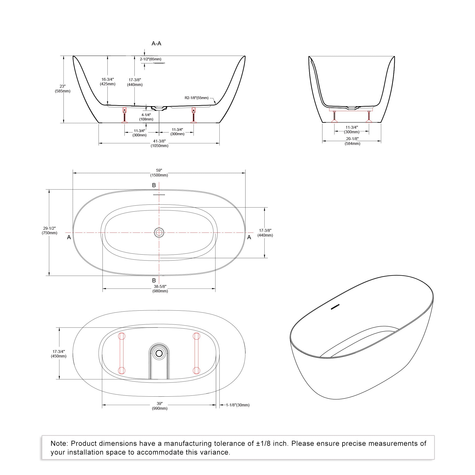Freestanding bathtubs-080 5930 21