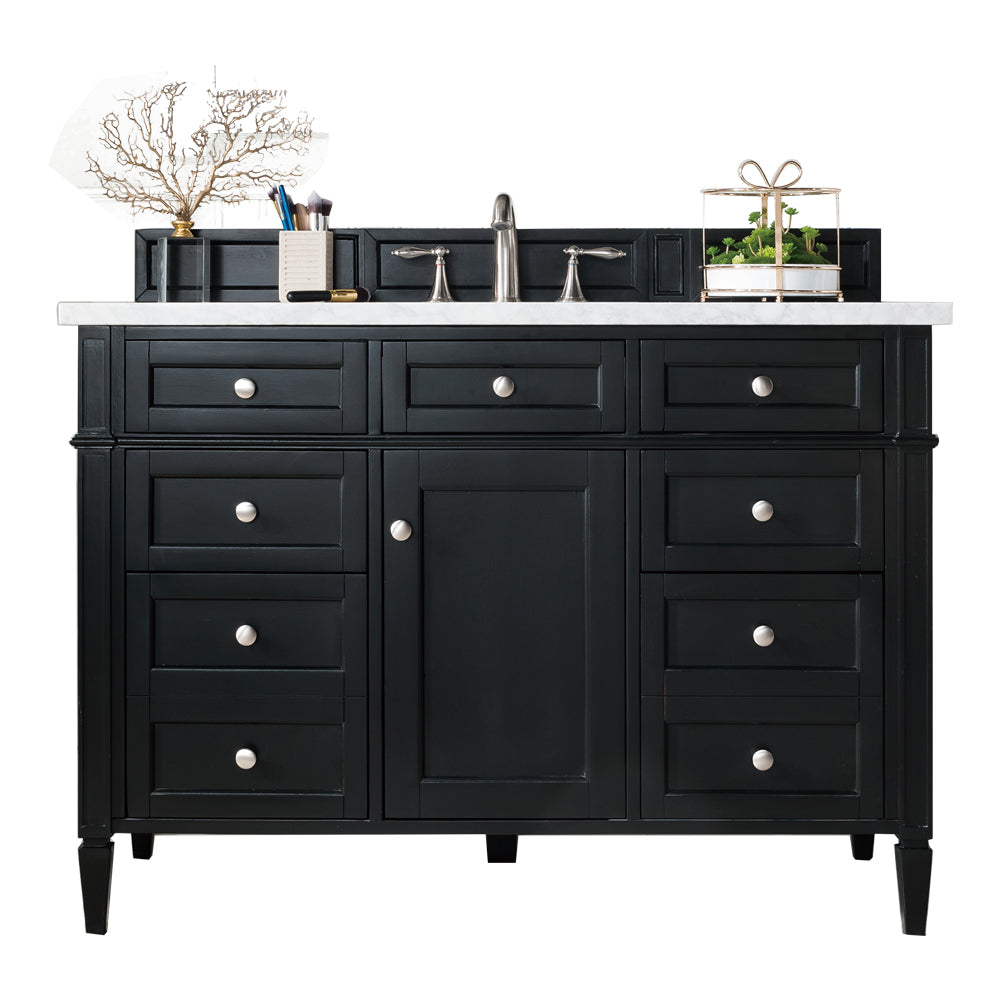 James Martin Brittany 48" Single Vanity in Black Onyx with 3cm Countertop and FreePower Wireless Charger