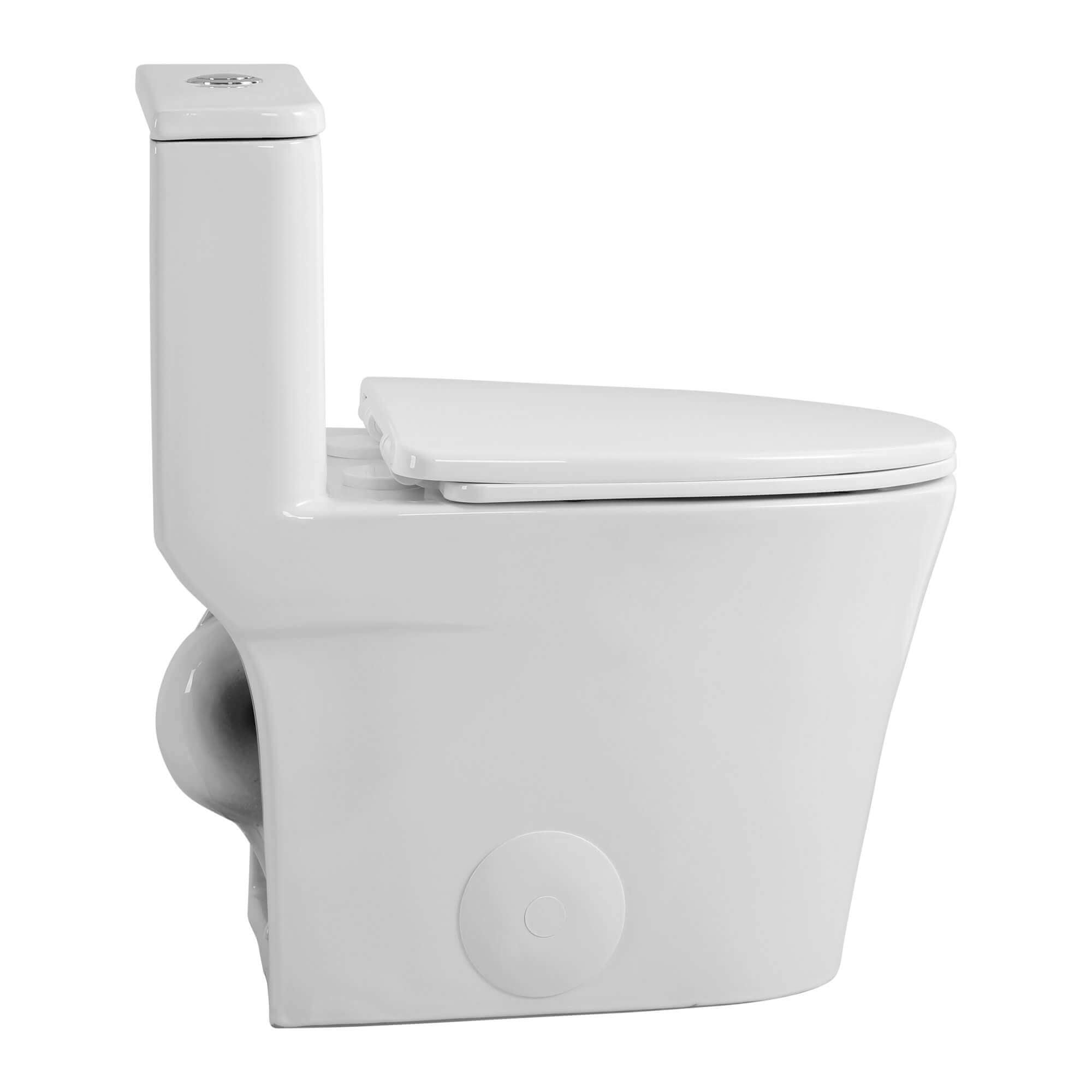 Fine Fixtures MOTB13W-O One-Piece Toilet – 1.28 GPF Round White