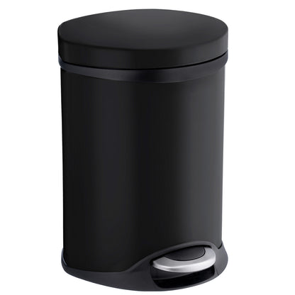 OUTLINE - Pedal bin 6l. Soft Close in Black Lacquered Stainless Steel