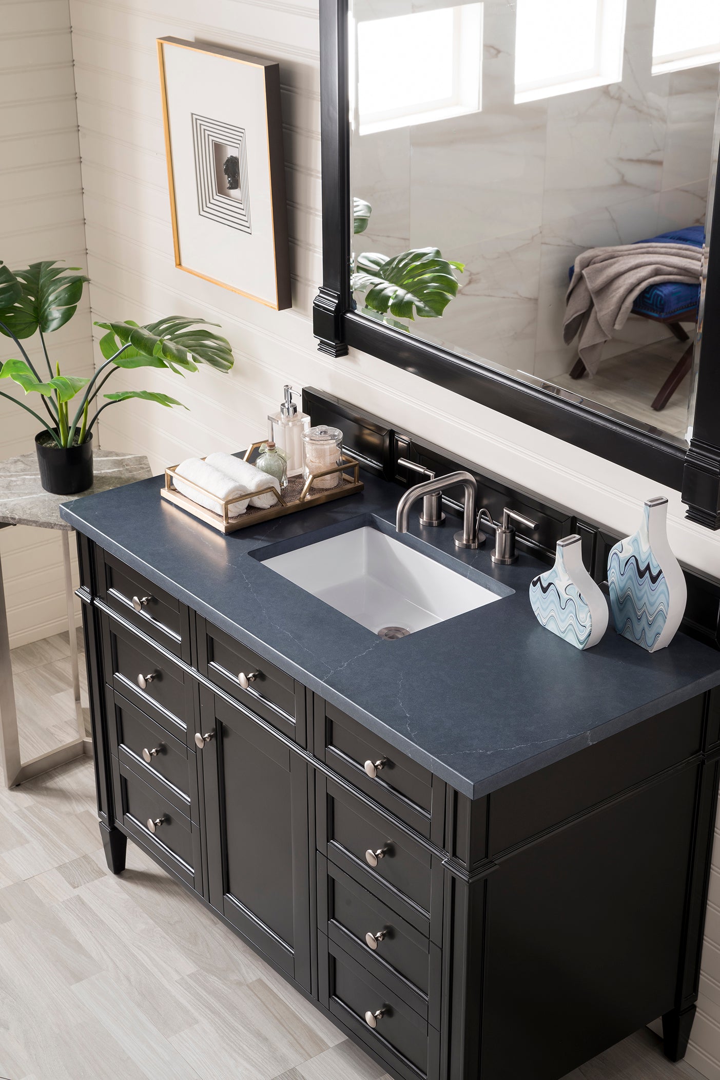 James Martin Brittany 48" Single Vanity in Black Onyx with 3cm Countertop